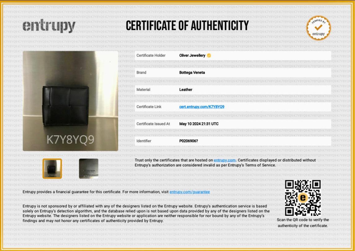 Bottega Veneta Black Intrecciato Leather Cassette Bi-Fold Wallet