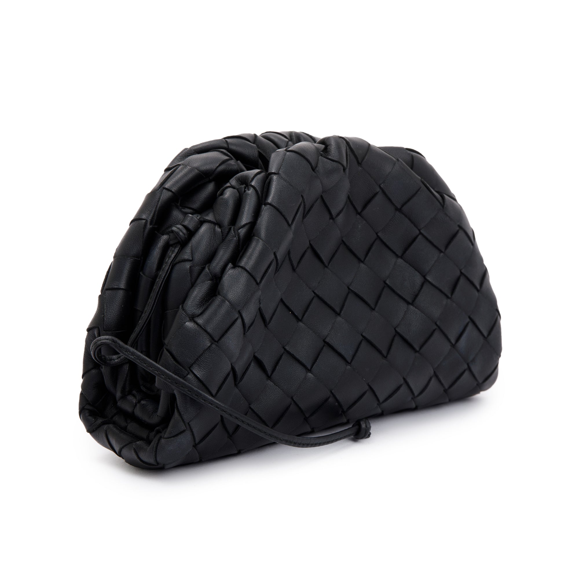 Bottega Veneta Black Intrecciato Leather Mini Pouch