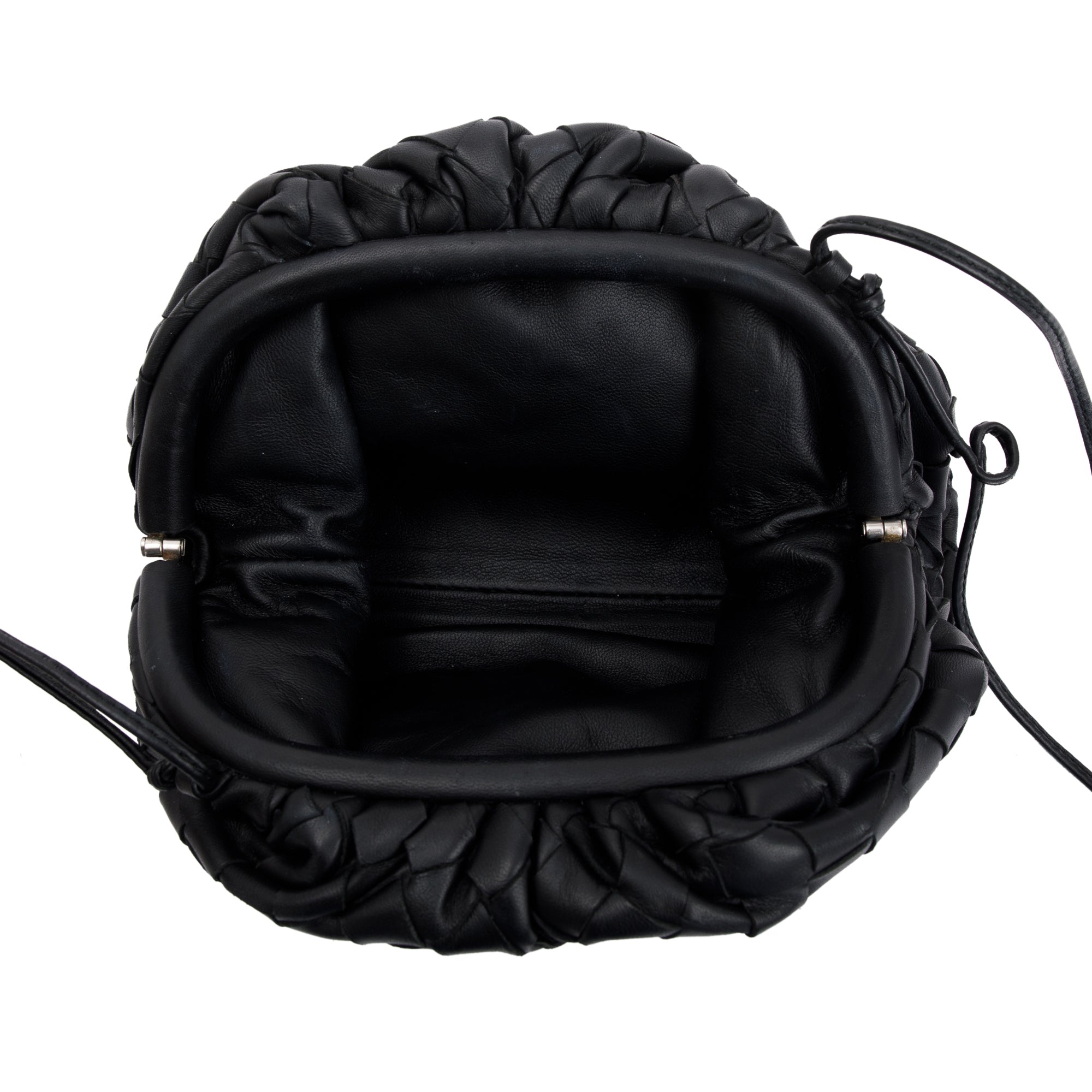 Bottega Veneta Black Intrecciato Leather Mini Pouch