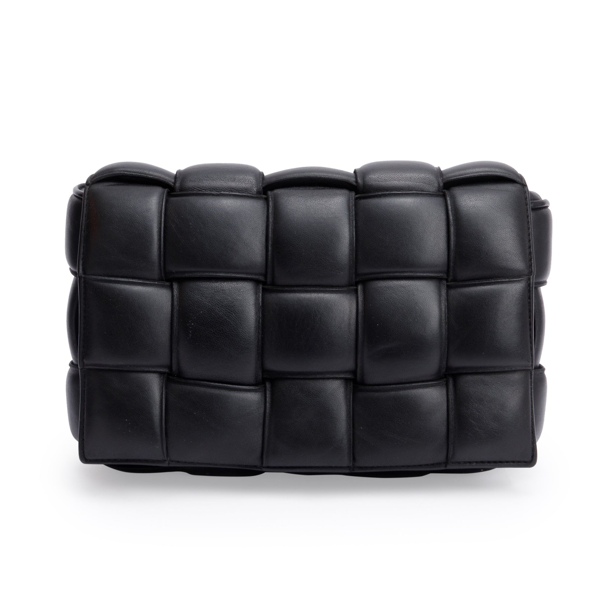 Bottega Veneta Black Lambskin Leather Classic Padded Cassette Bag w/ Box