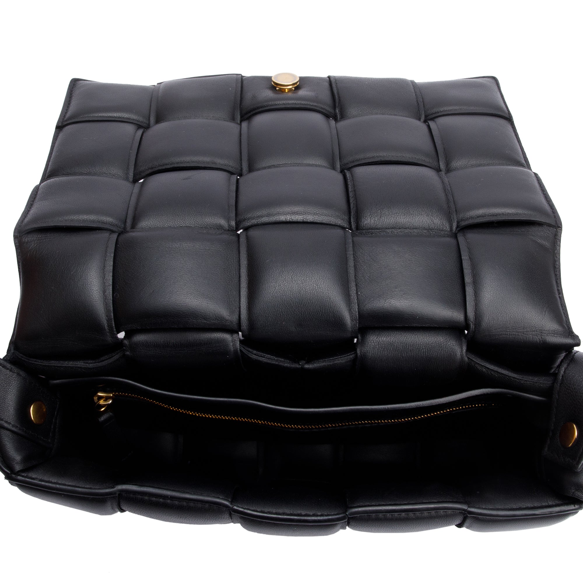 Bottega Veneta Black Lambskin Leather Classic Padded Cassette Bag w/ Box