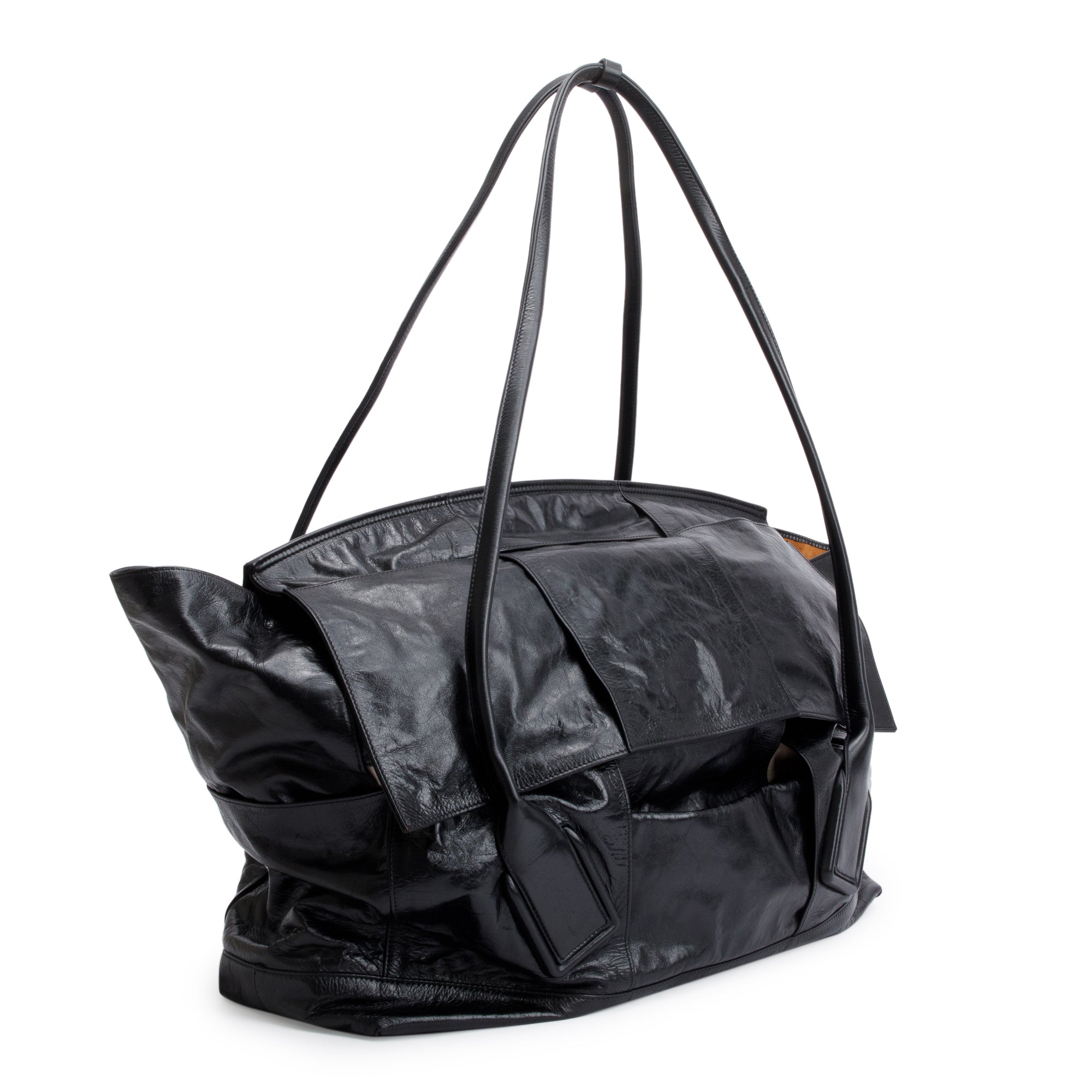 Bottega Veneta Black Maxi Intrecciato Leather Large Arco Slouch Bag