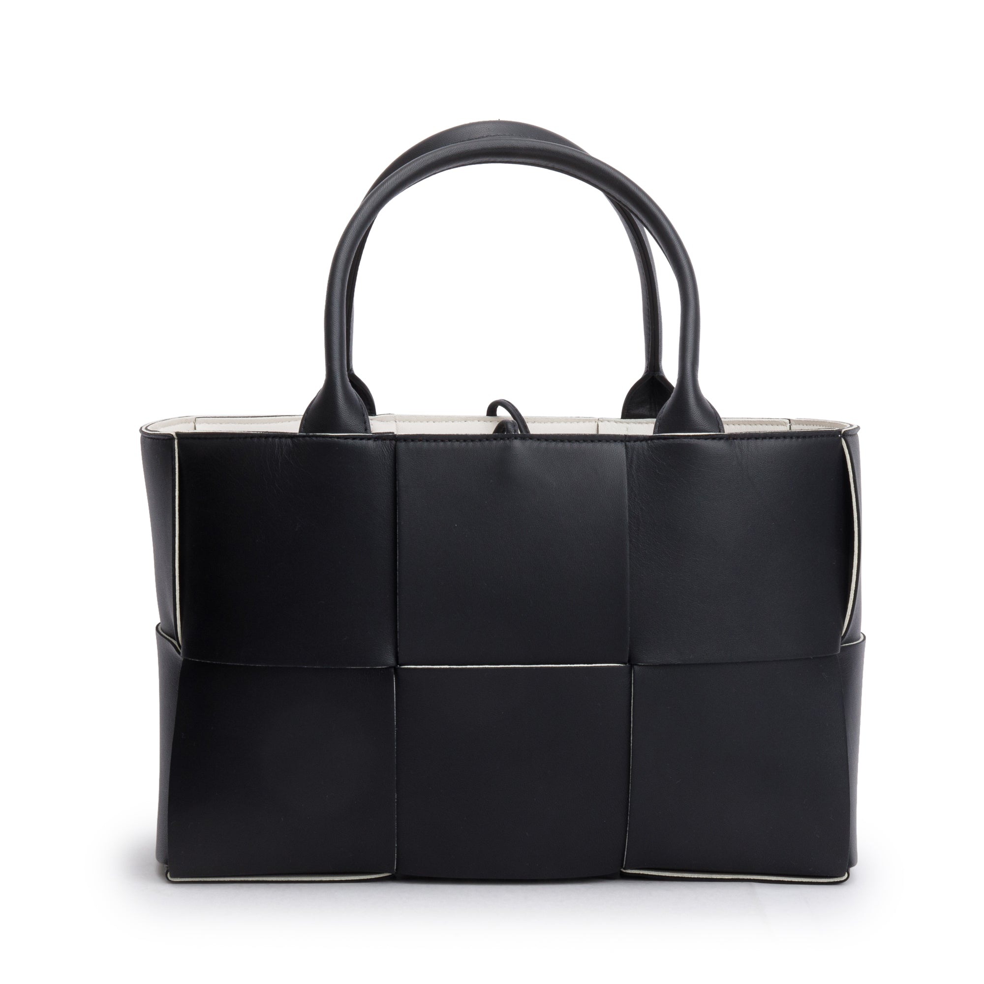 Bottega Veneta Black Maxi Intrecciato Leather Small Arco Tote w/ Pouch