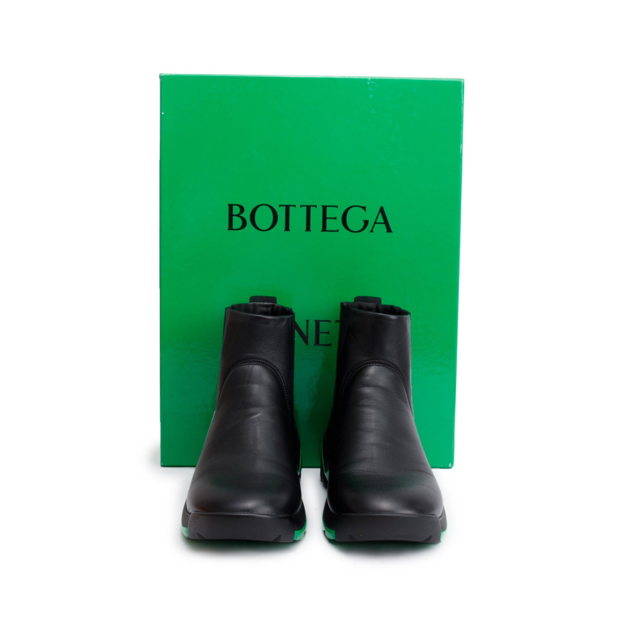 Bottega Veneta Black Nappa Leather Chelsea Boots, Size 40 w/ Box