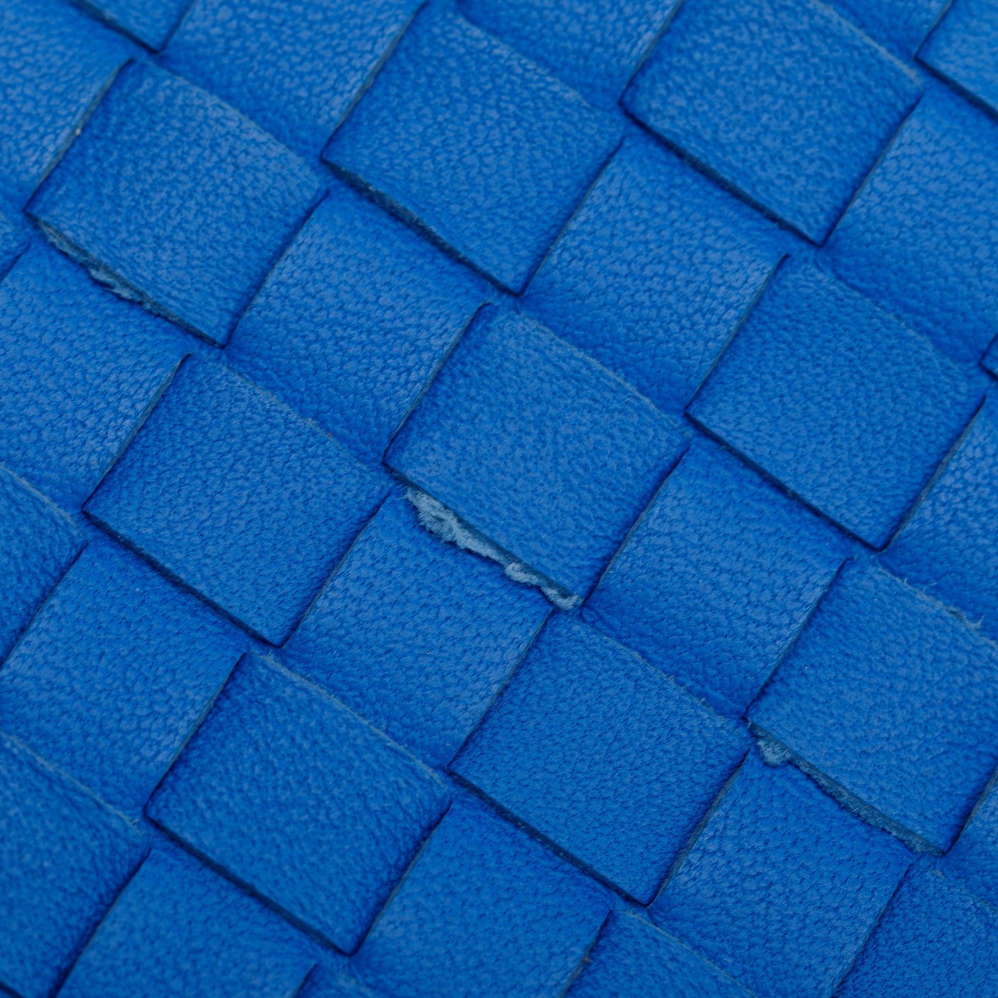 Bottega Veneta Blue Intrecciato Leather Medium Cesta Tote