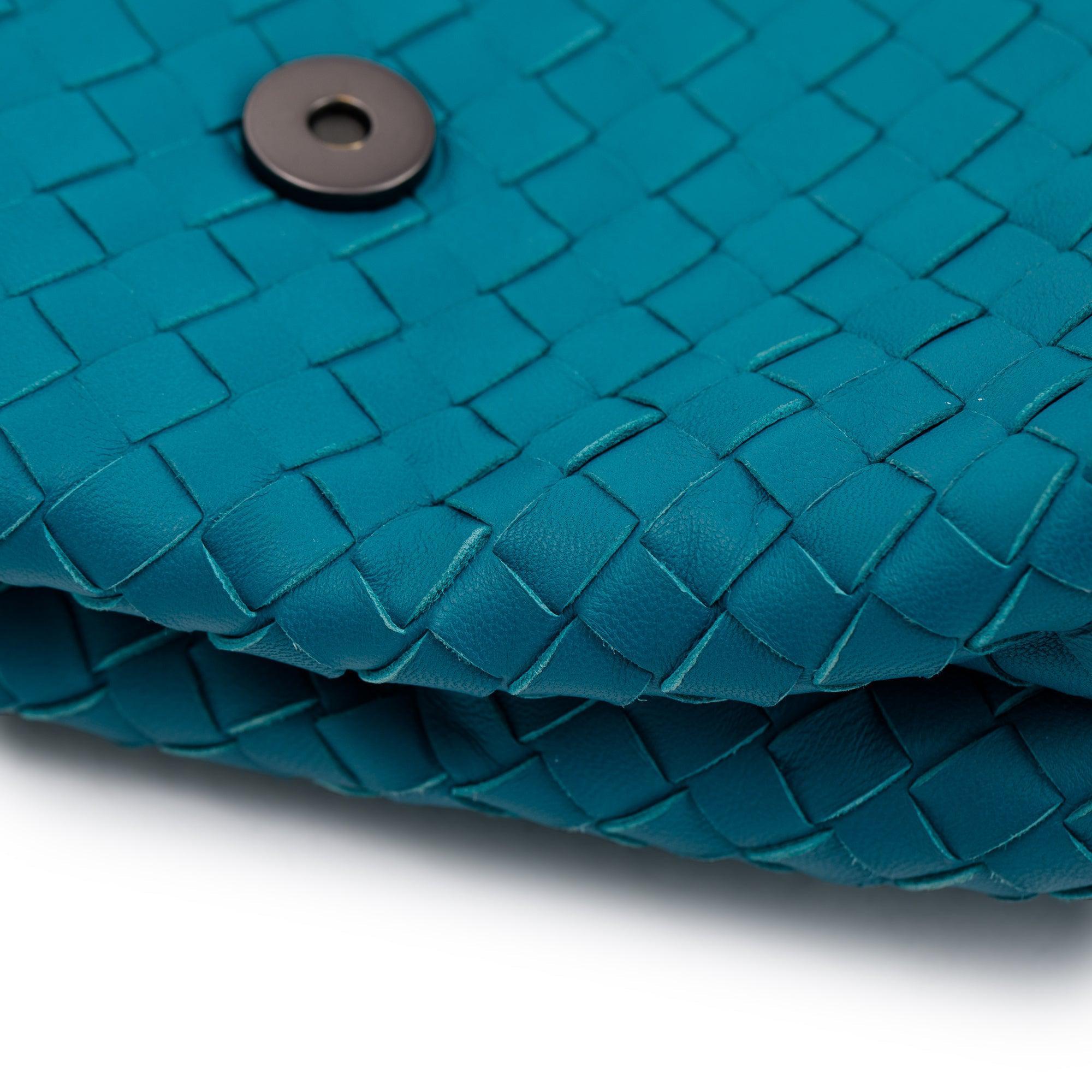 Bottega Veneta Blue Large Intrecciato Olimpia Bag