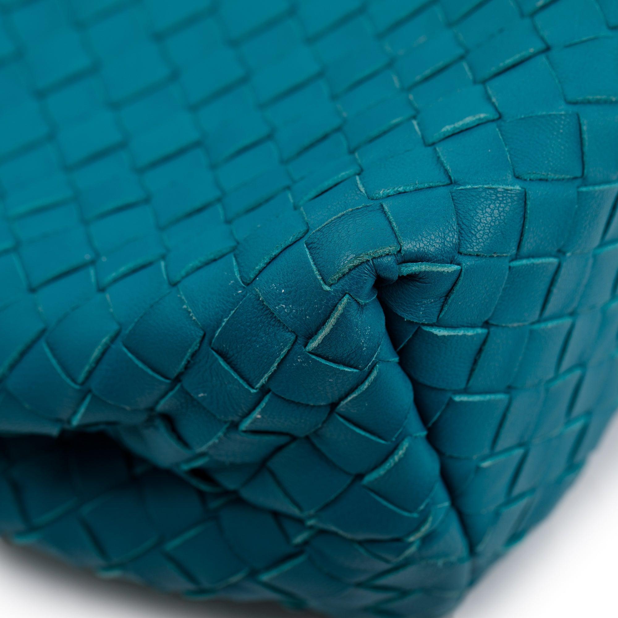 Bottega Veneta Blue Large Intrecciato Olimpia Bag