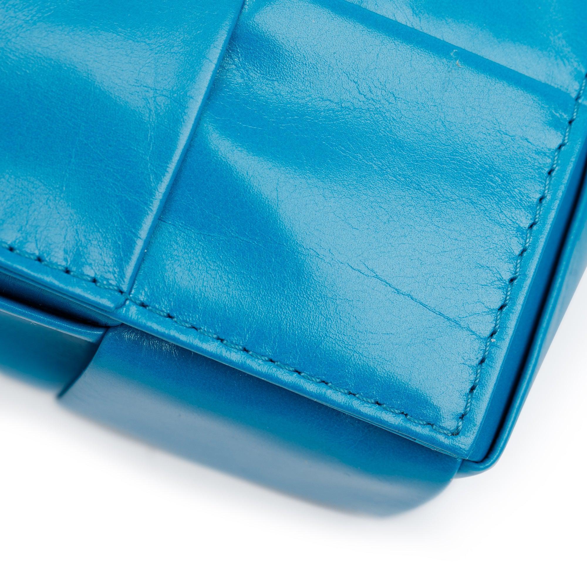 Bottega Veneta Blue Nappa Leather Intrecciato Cassette Belt Bag