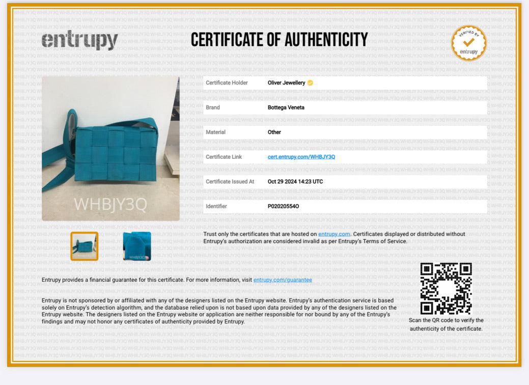 Bottega Veneta Blue Webbing Intrecciato Cassette Bag