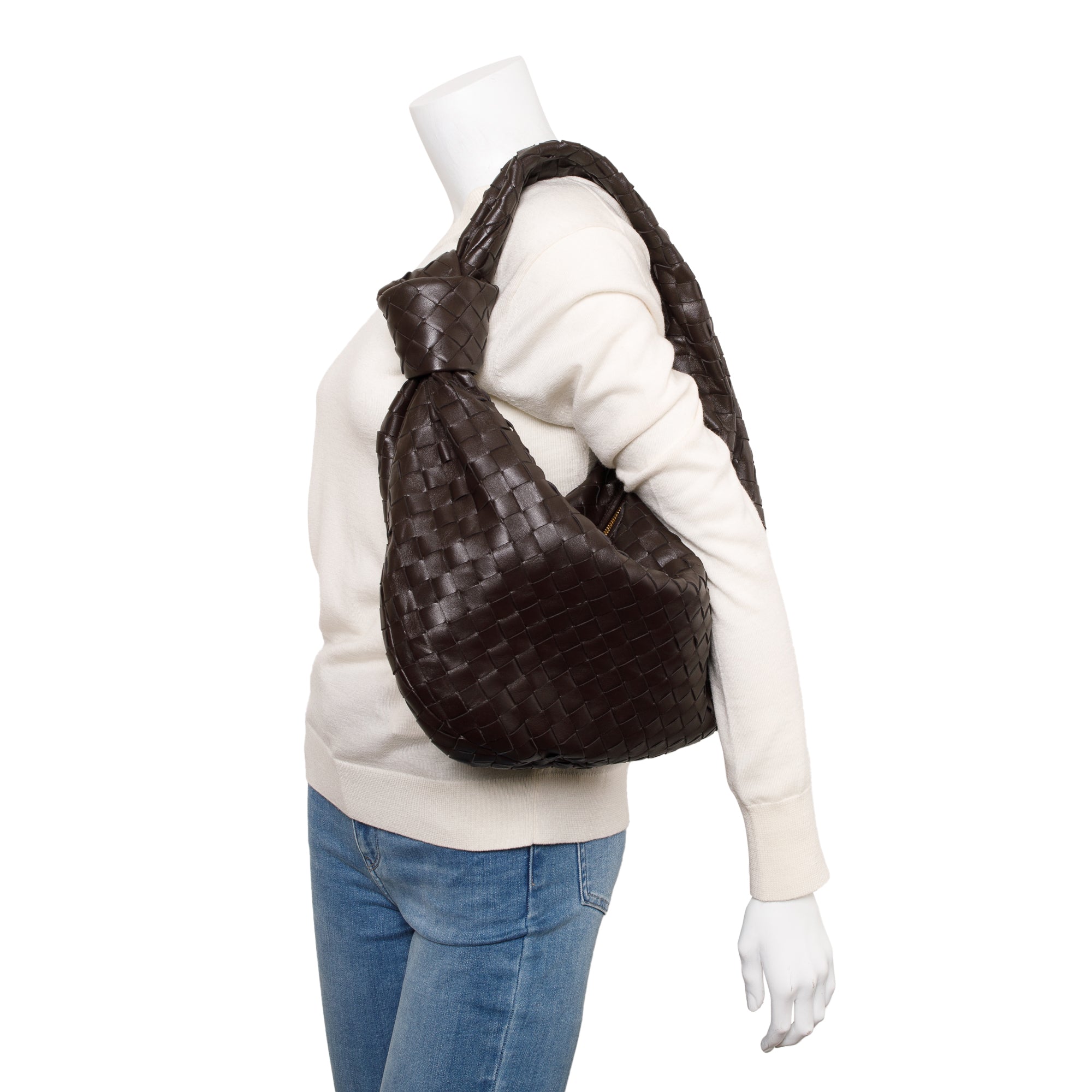 Bottega Veneta Brown Intrecciato Leather Large Jodie Bag