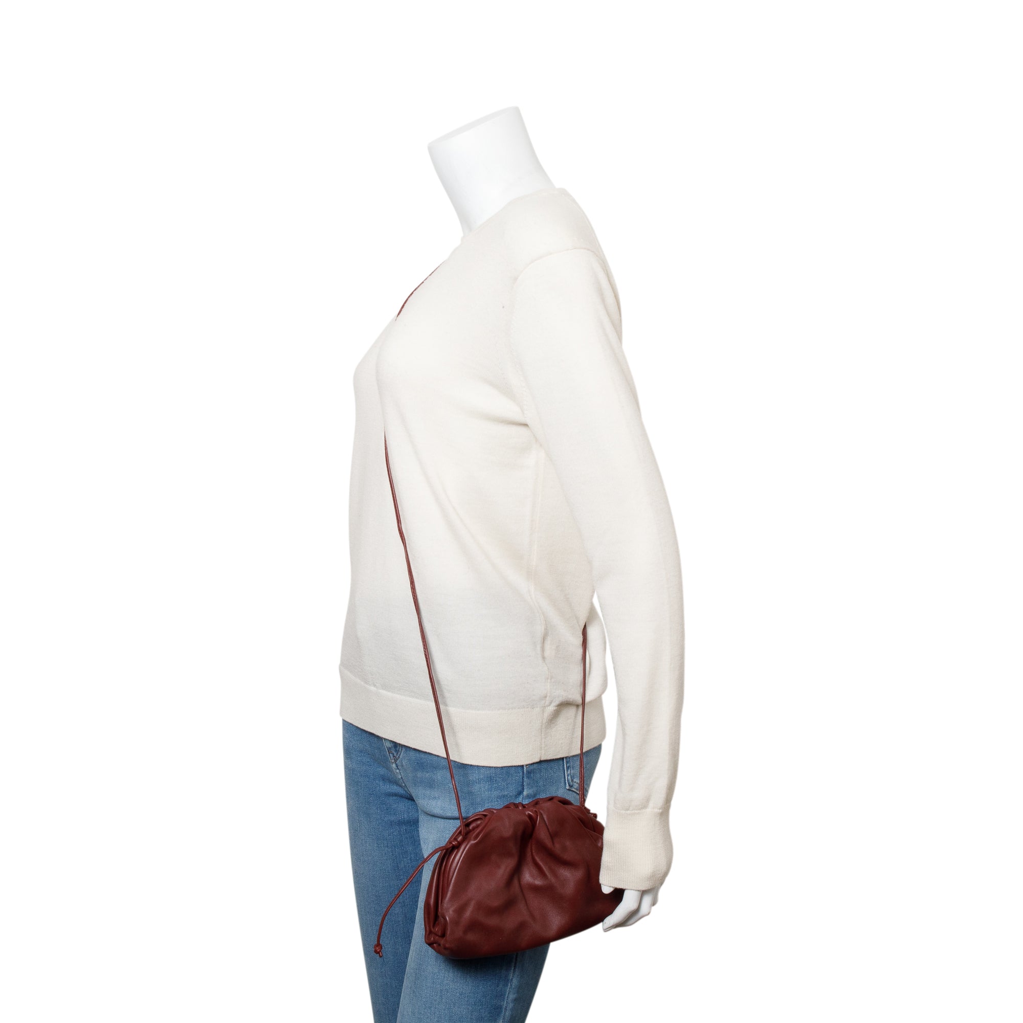 Bottega Veneta Burgundy Calfskin Leather The Mini Pouch – OLIVER'S