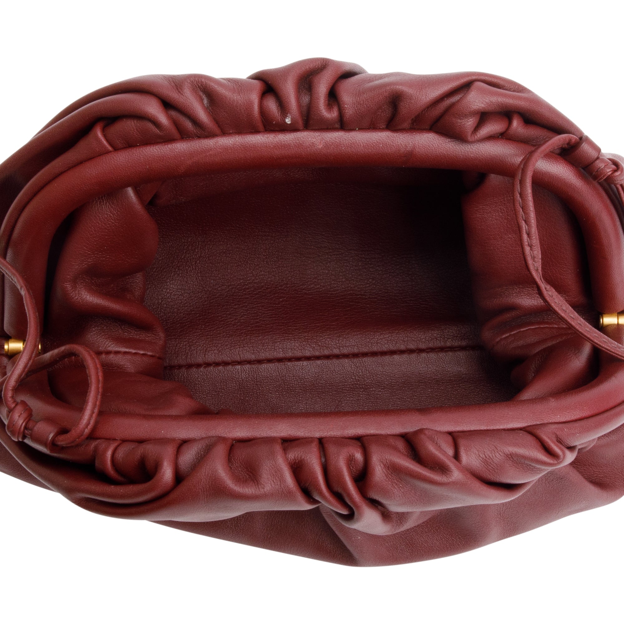 Bottega Veneta Burgundy Calfskin Leather The Mini Pouch – OLIVER'S