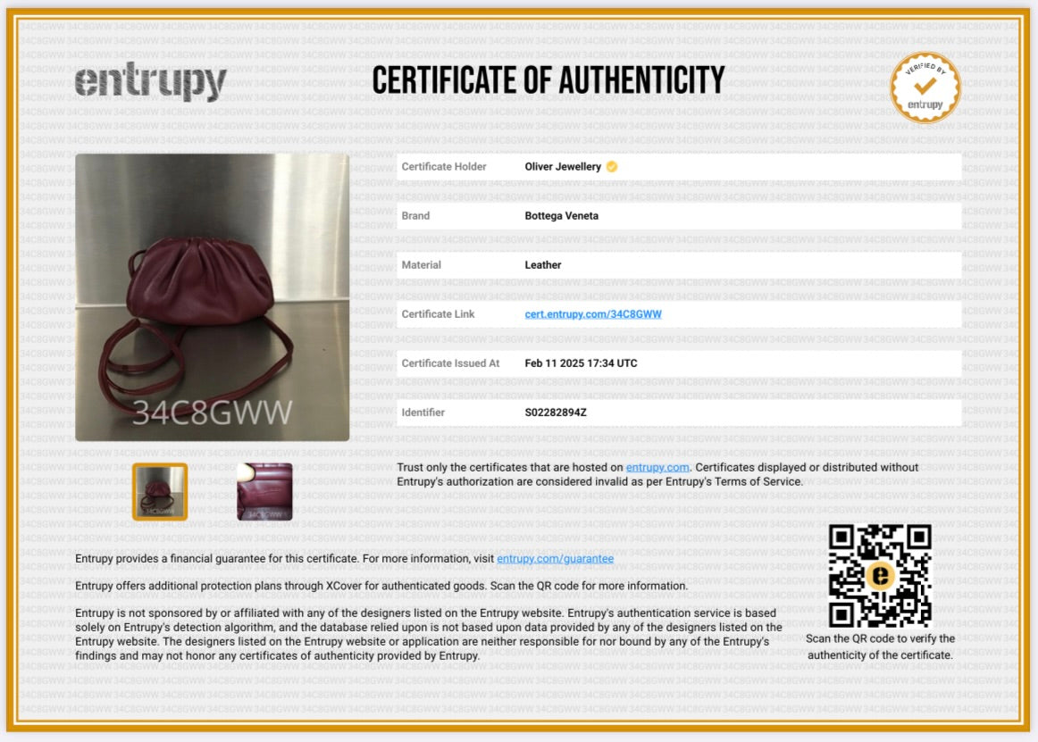 Bottega Veneta Burgundy Calfskin Leather The Pouch Micro w/ Box