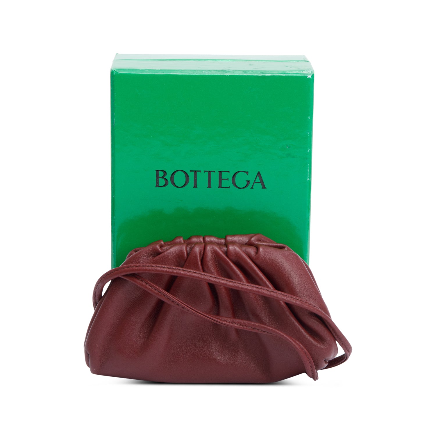 Bottega Veneta Burgundy Calfskin Leather The Pouch Micro w/ Box