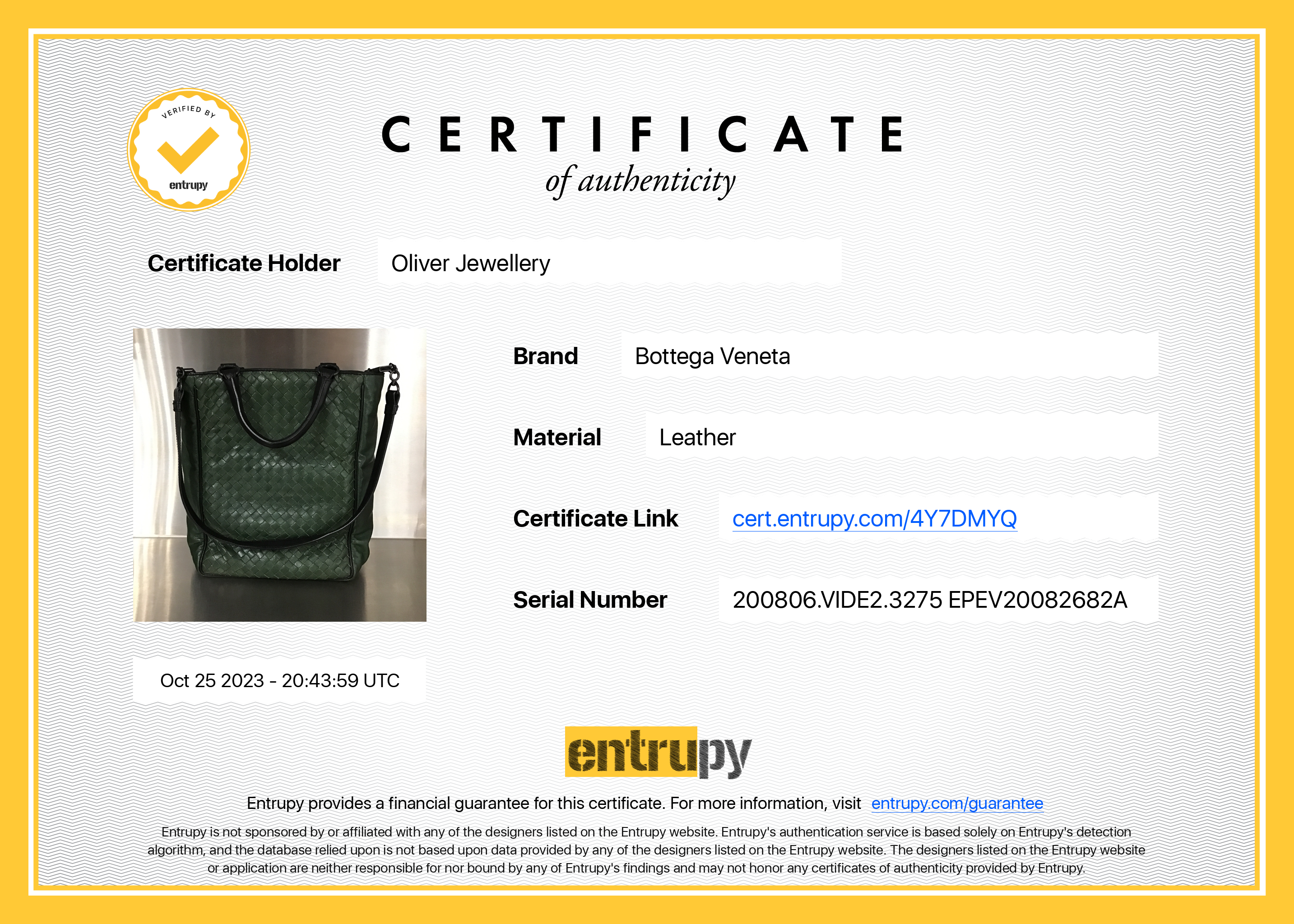 Bottega Veneta Green Intrecciato Nappa Small Vertical Tote w/ Strap