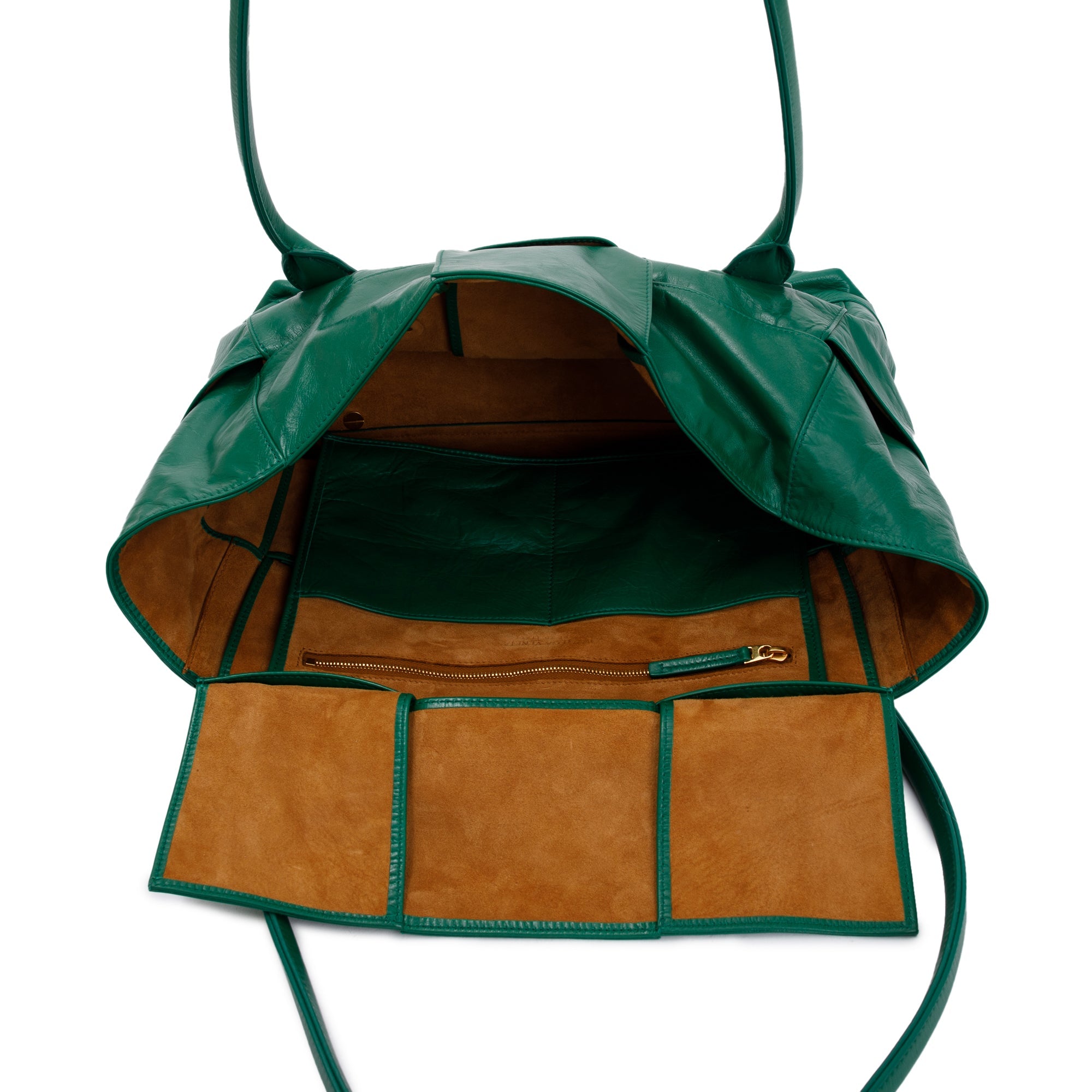 Bottega Veneta Green Maxi Intrecciato Leather Medium Arco Slouch Bag