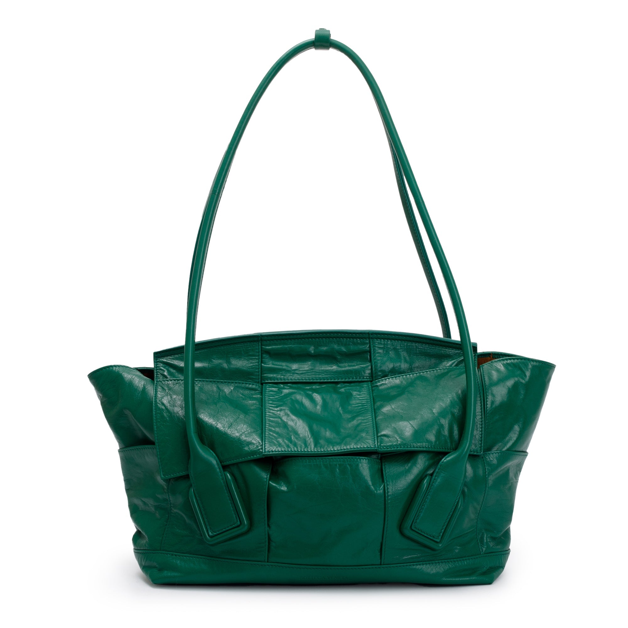 Bottega Veneta Green Maxi Intrecciato Leather Medium Arco Slouch Bag