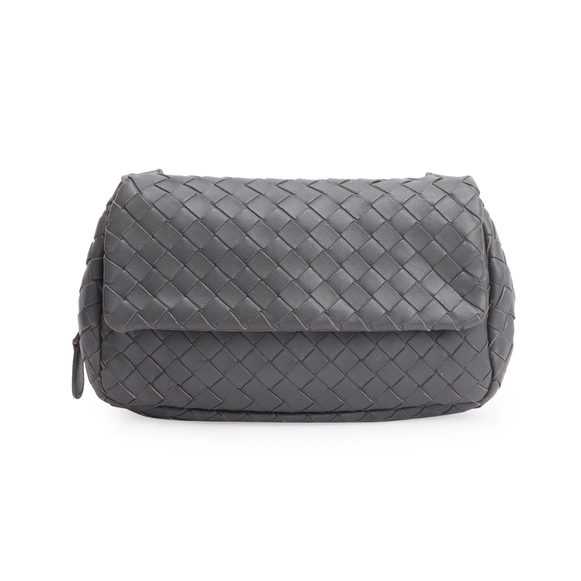 Bottega Veneta Grey Intrecciato Leather Mini Olimpia Bag
