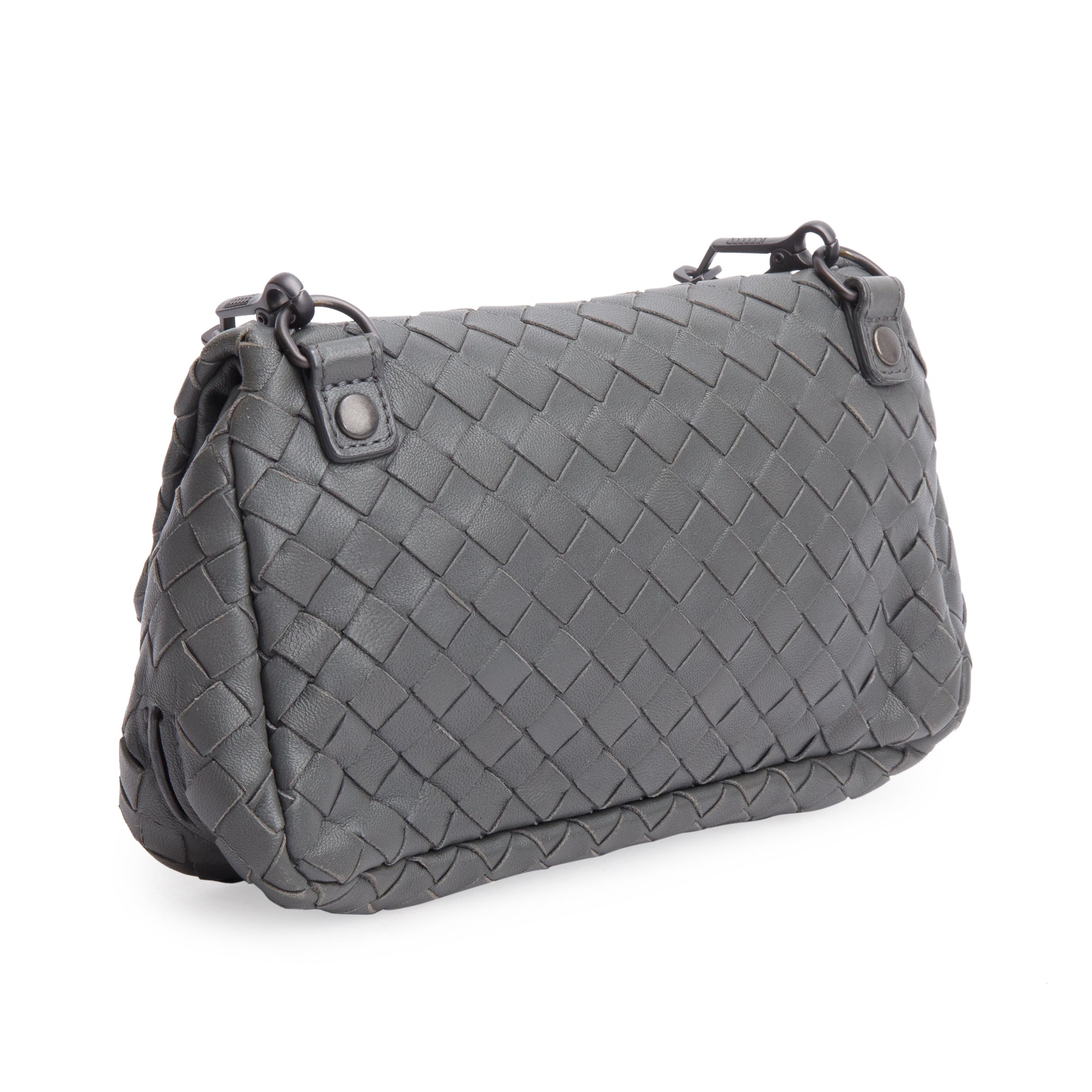 Bottega Veneta Grey Intrecciato Leather Mini Olimpia Bag