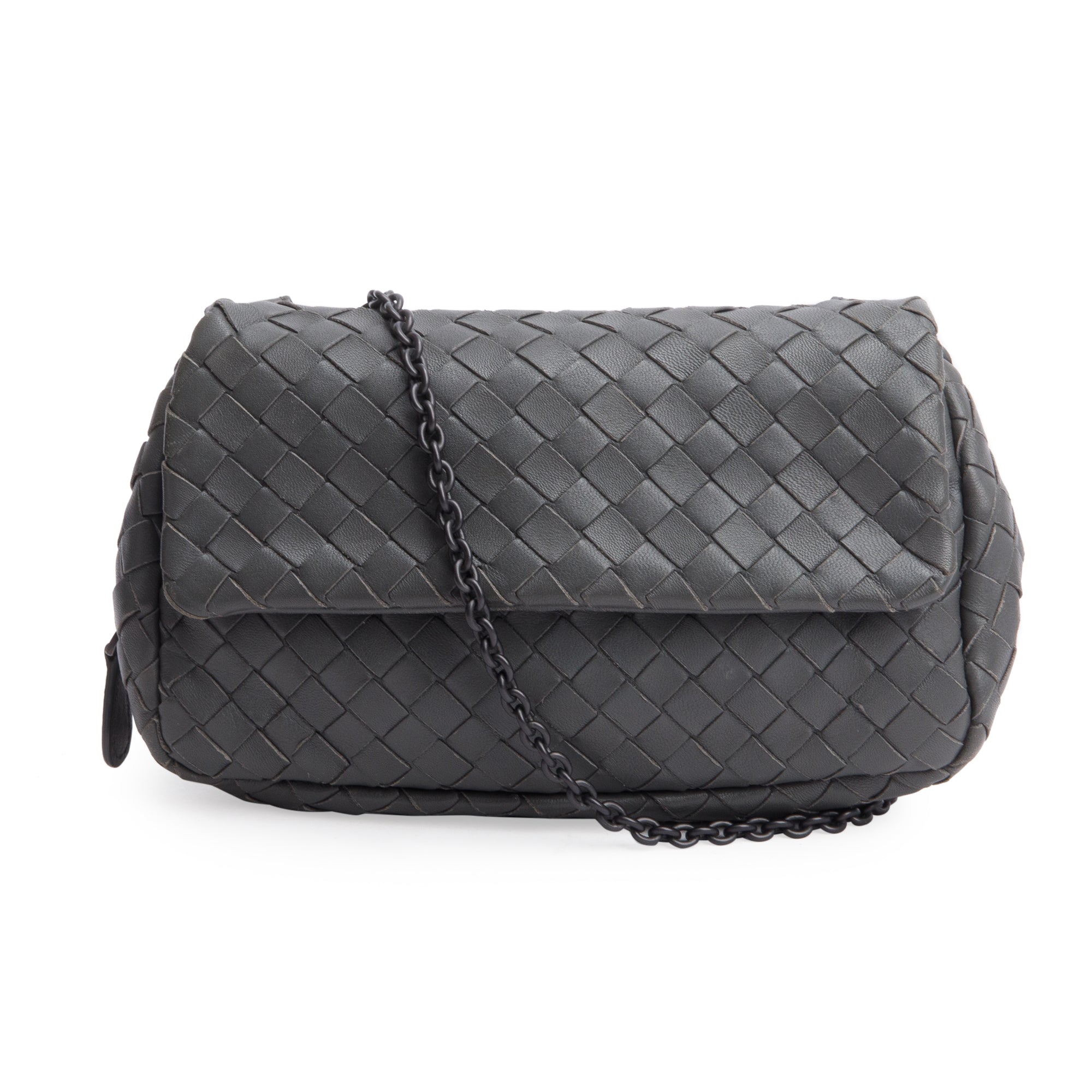 Bottega Veneta Grey Intrecciato Leather Mini Olimpia Bag