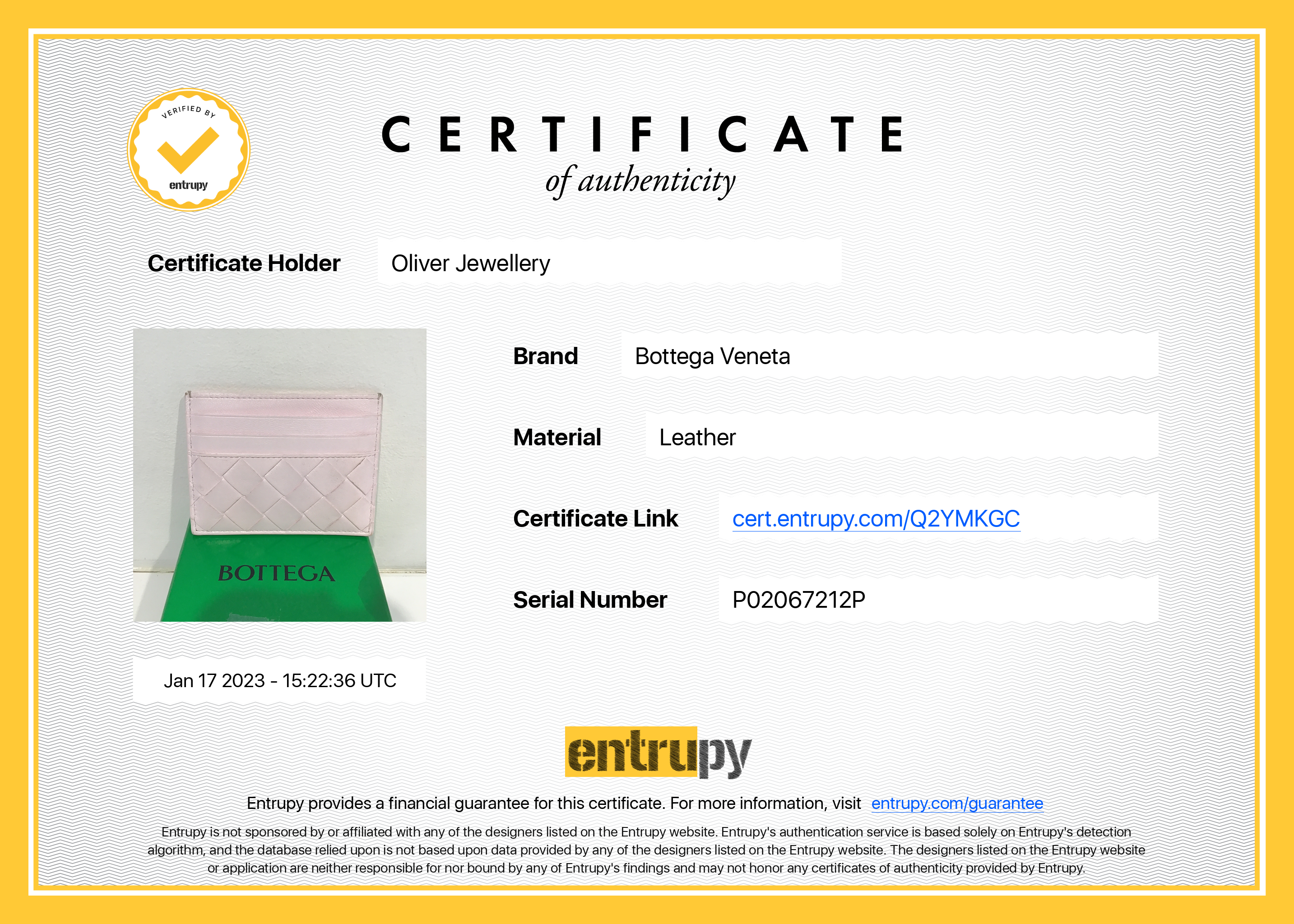 Bottega Veneta Intrecciato Leather Card Case w/ Box