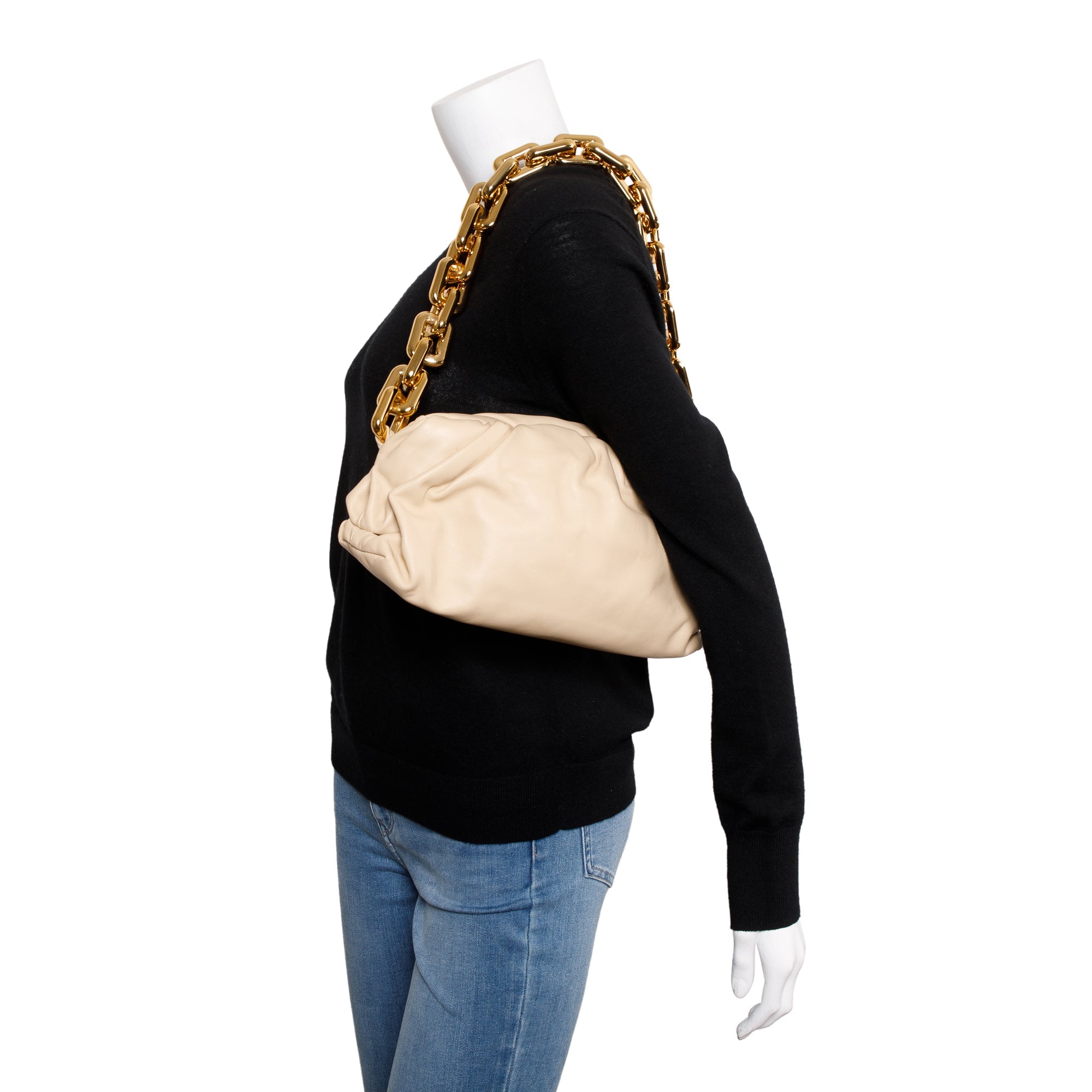 Bottega Veneta Netral Nappa Leather The Chain Pouch