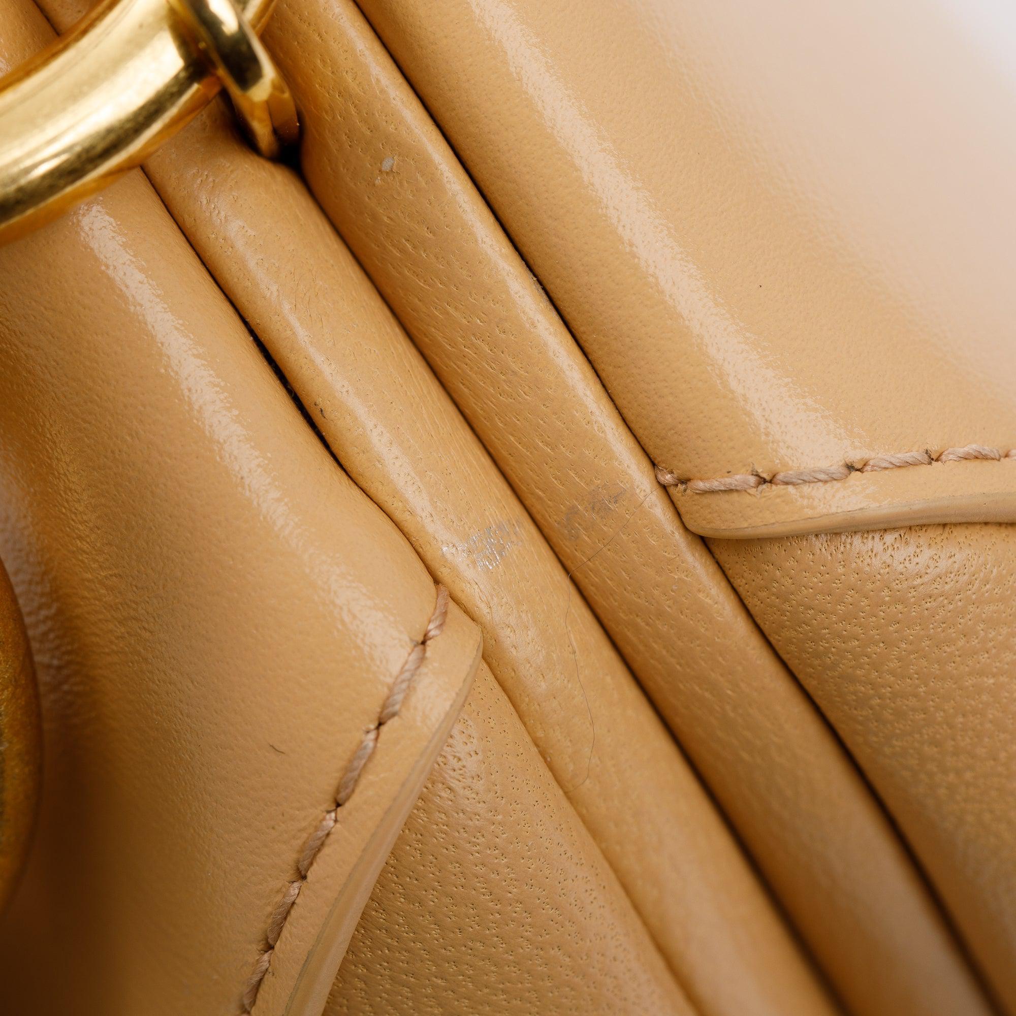 Bottega Veneta Neutral Leather The Tip Handle Bag