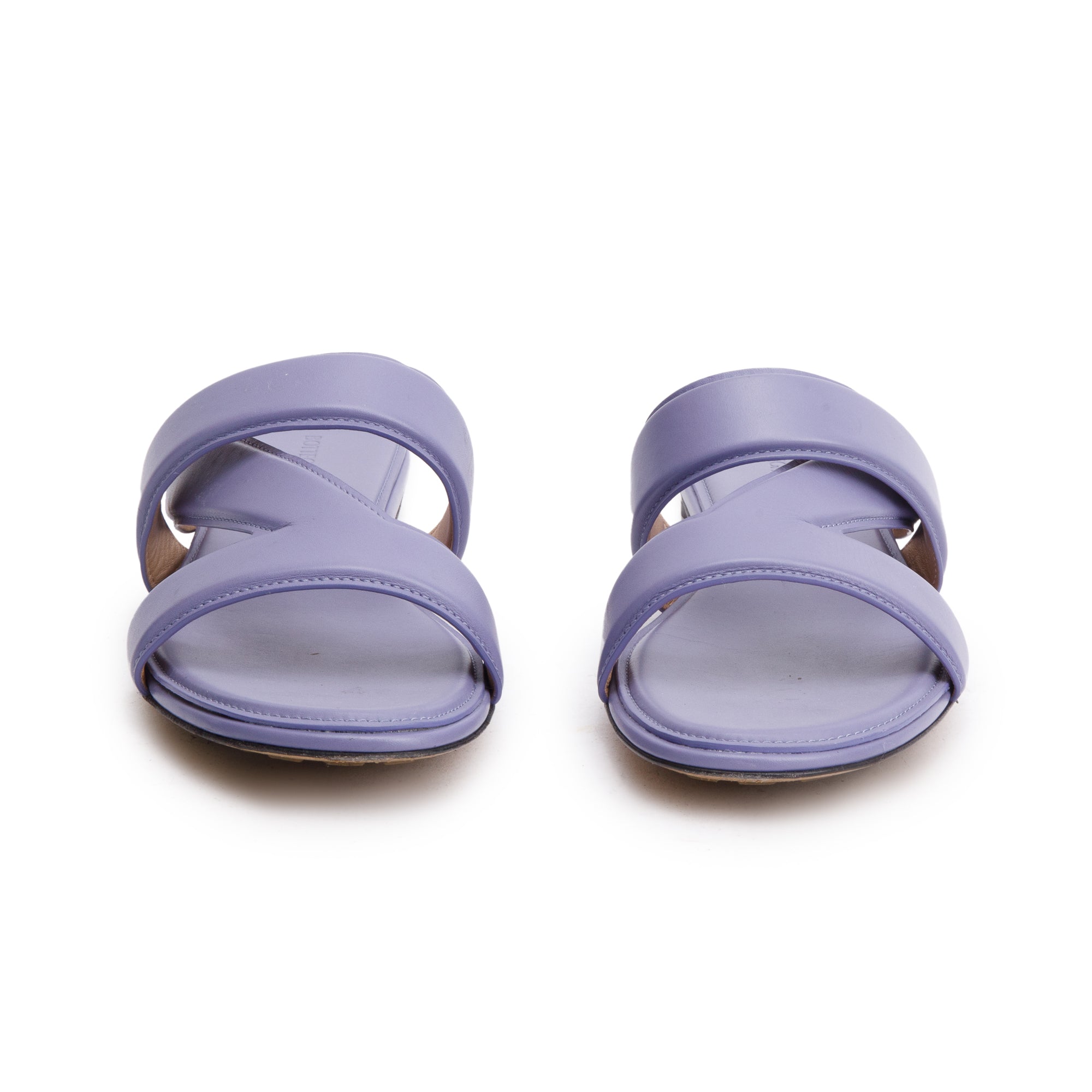 Bottega Veneta Purple Lambskin Leather The Band Flat Sandals, Size 40 w/ Box