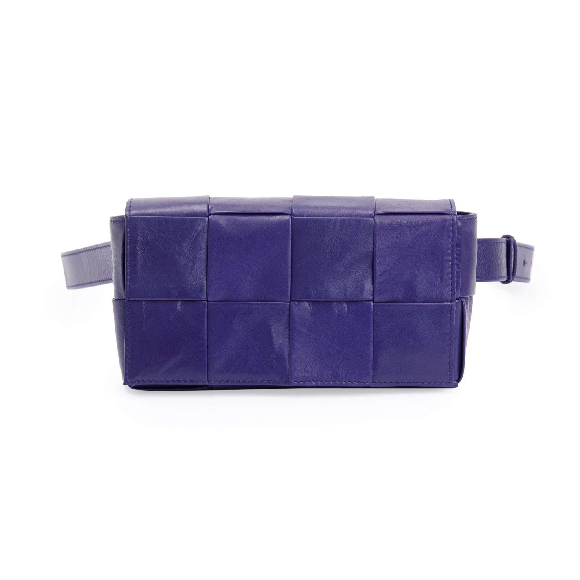 Bottega Veneta Purple Nappa Leather Intrecciato Cassette Belt Bag
