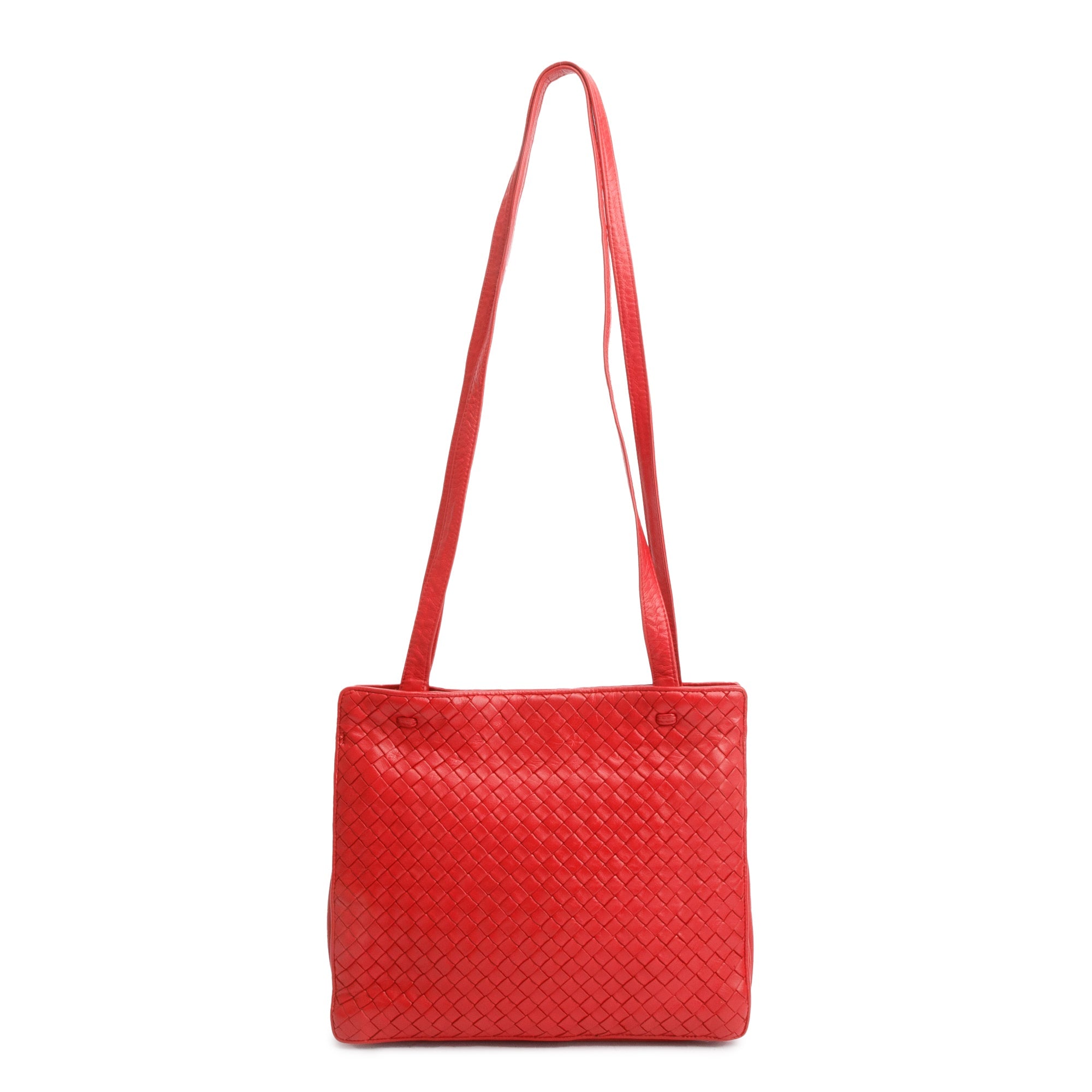 Bottega Veneta Red Intreciatto Tote