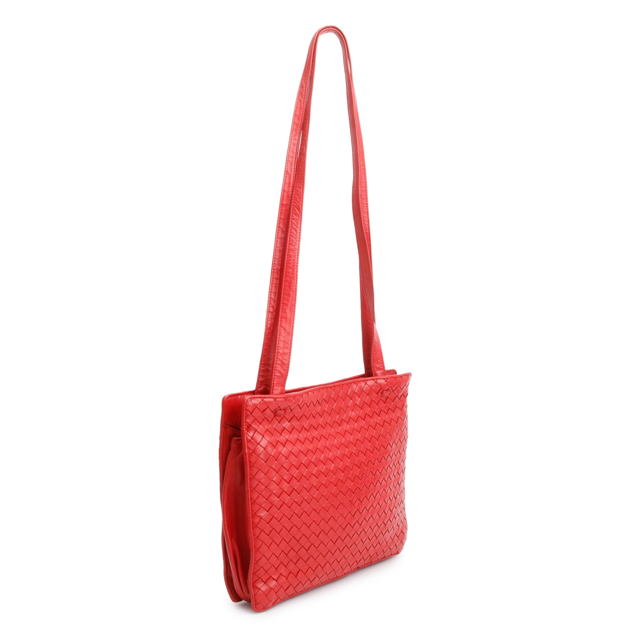Bottega Veneta Red Intreciatto Tote