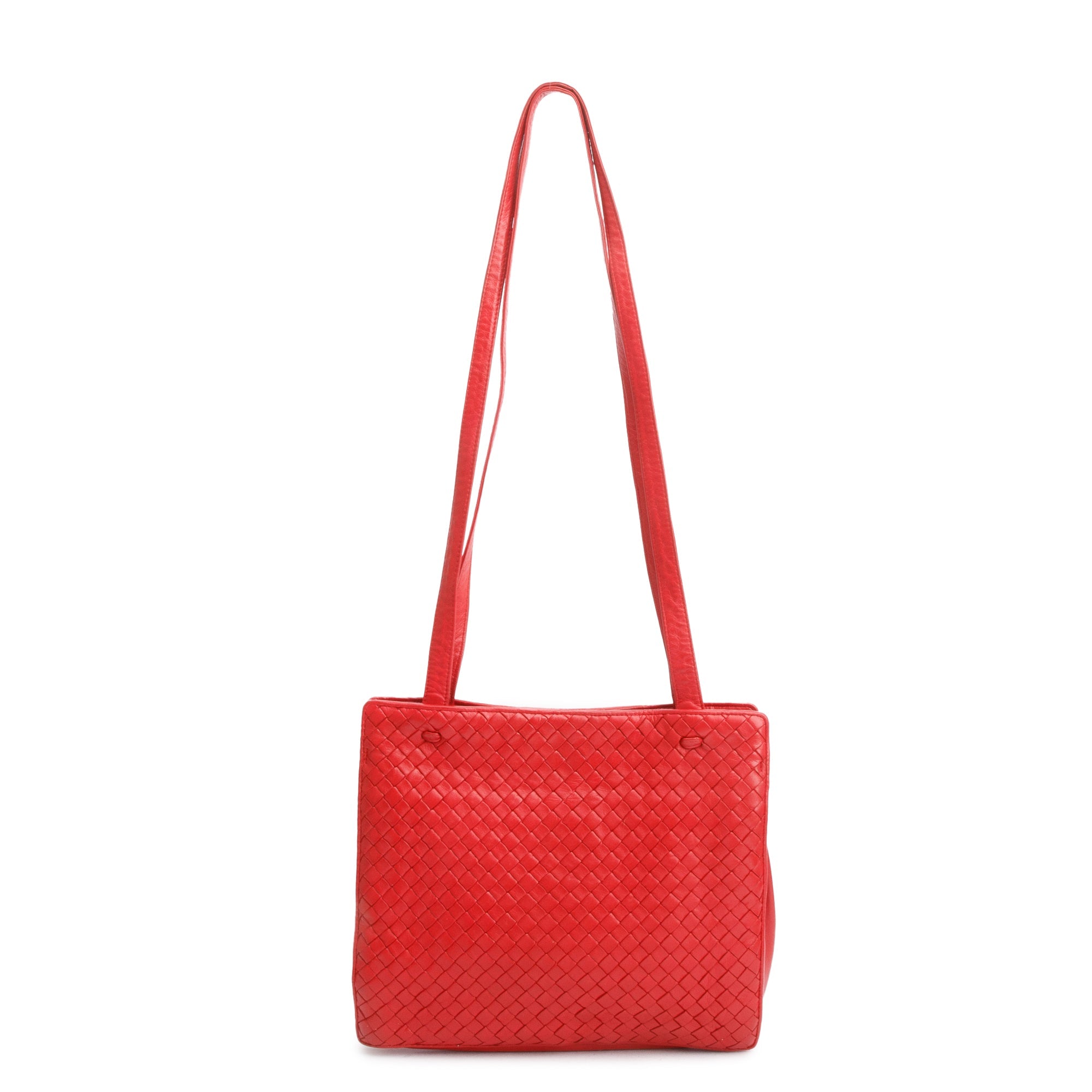 Bottega Veneta Red Intreciatto Tote