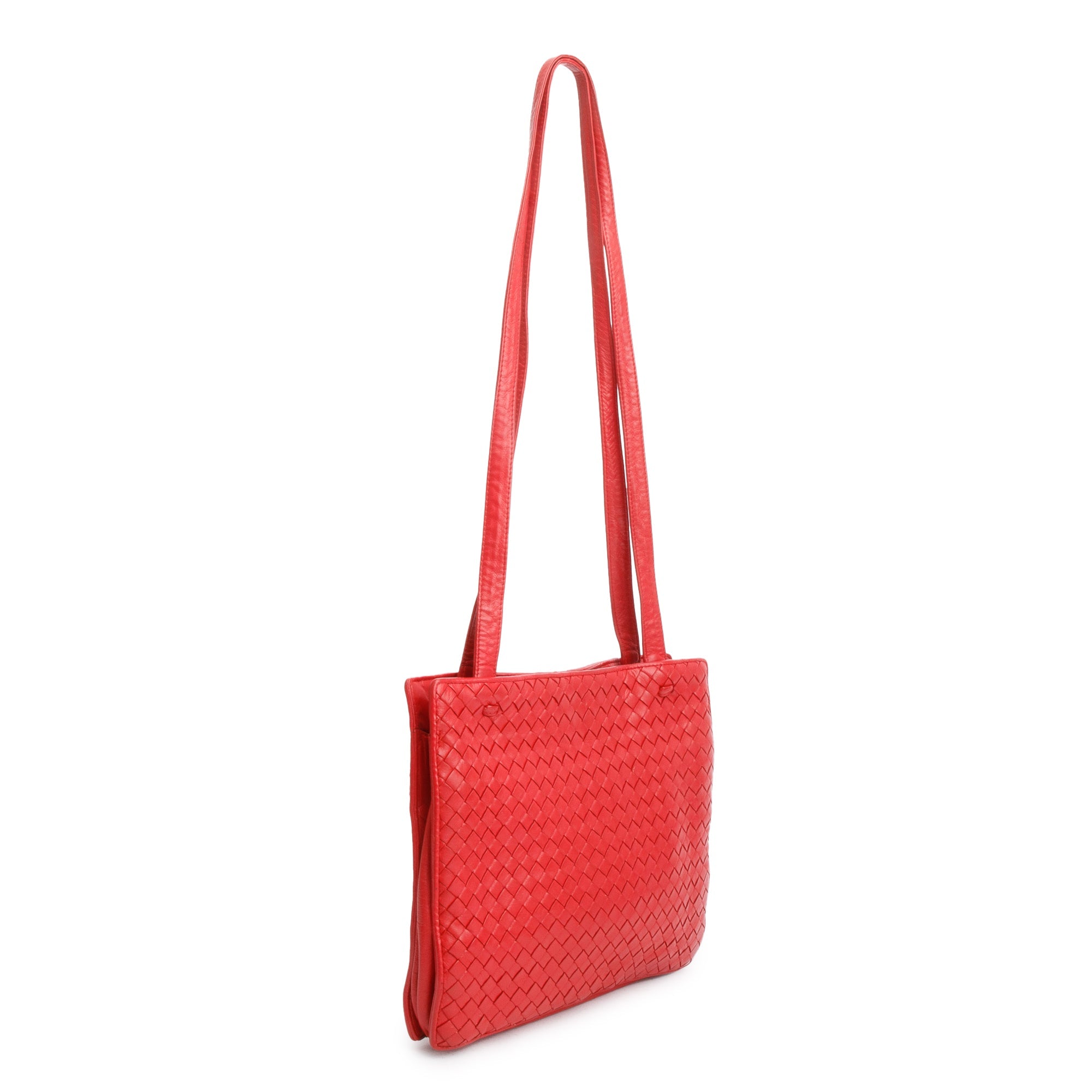 Bottega Veneta Red Intreciatto Tote