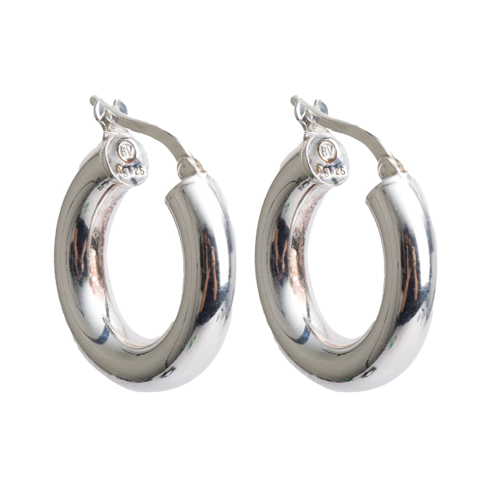 Bottega Veneta Sterling Silver Small Hoop Earrings w/ Box