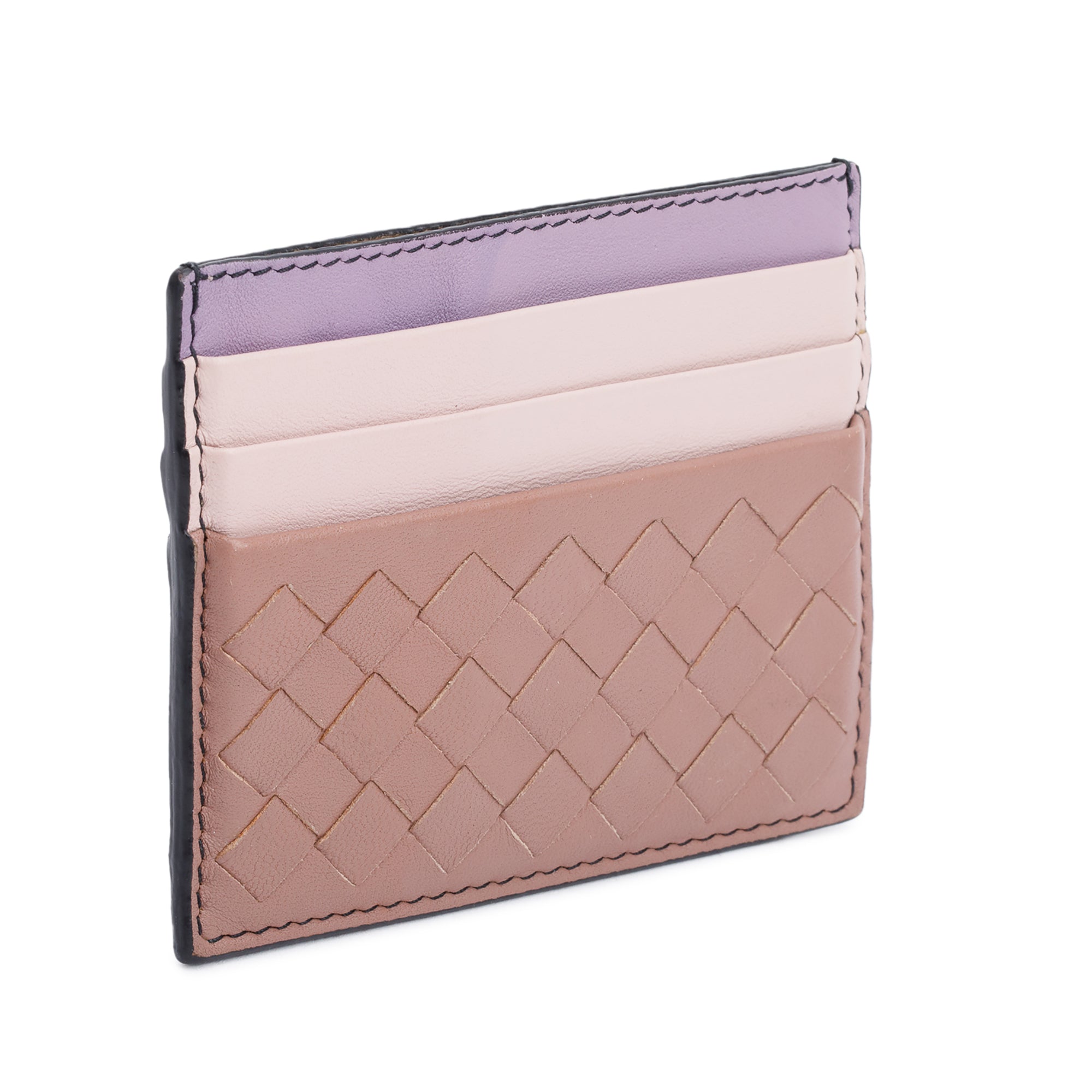 Bottega Veneta Tricolor Intrecciato Nappa Leather Intrecciato Card Holder