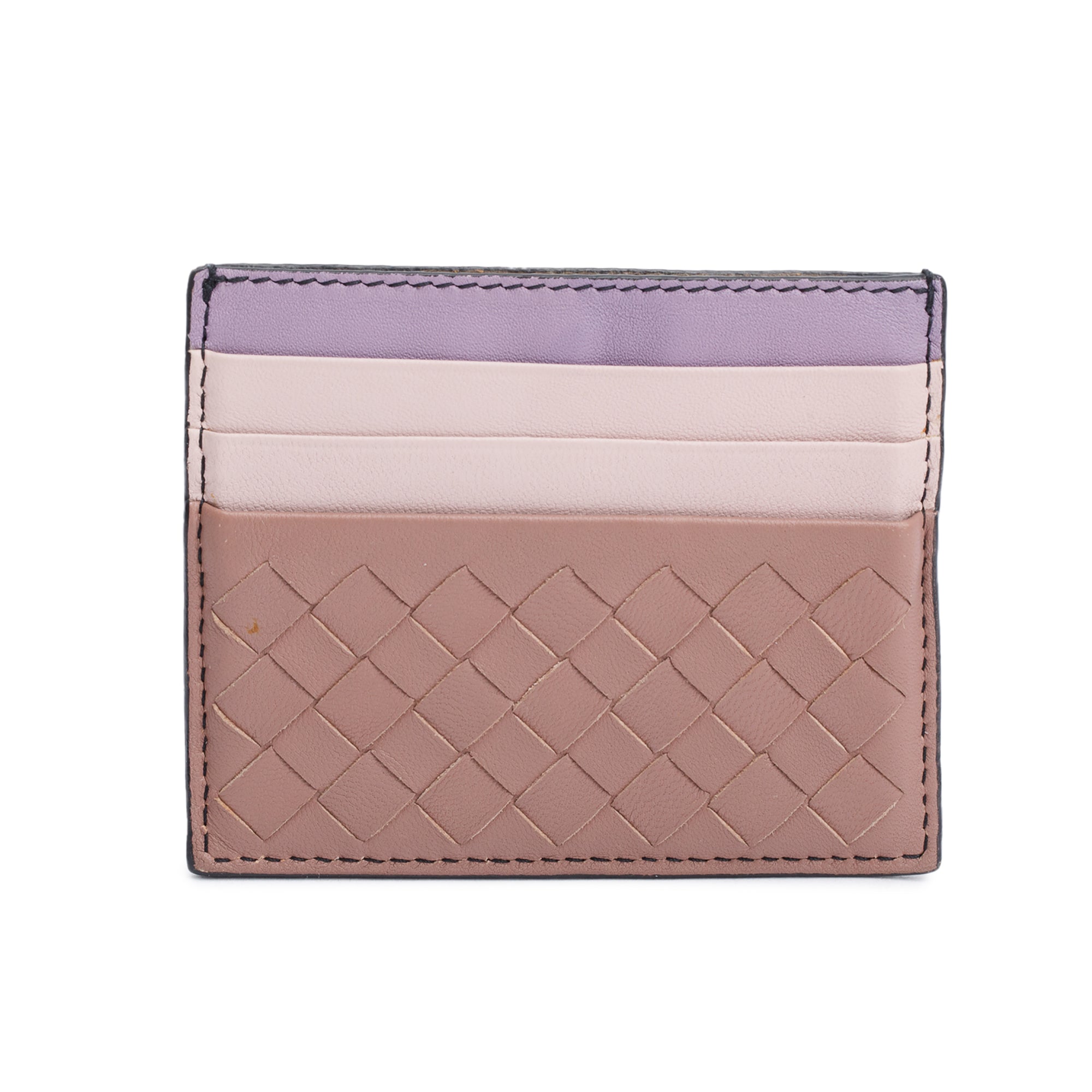 Bottega Veneta Tricolor Intrecciato Nappa Leather Intrecciato Card Holder