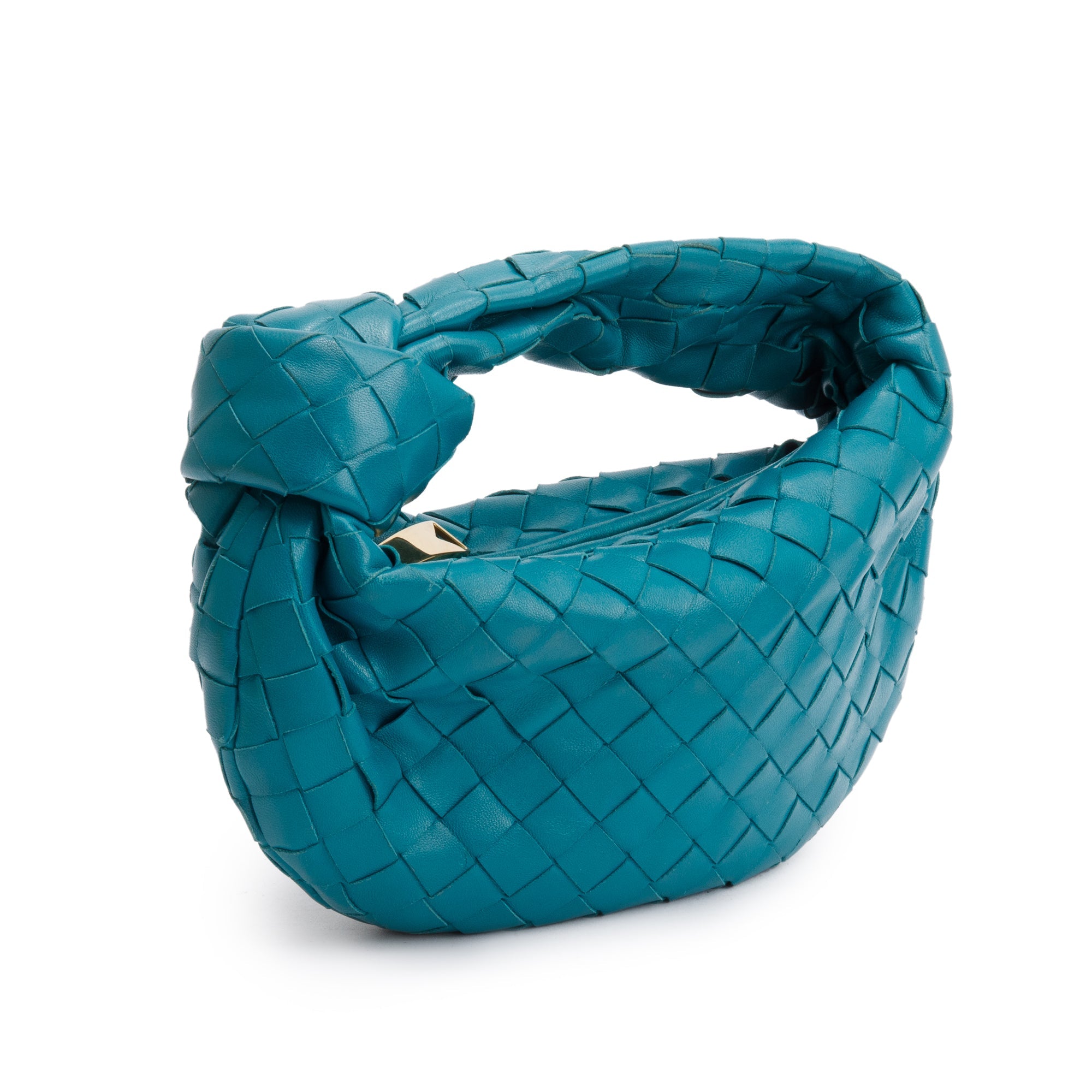 Bottega Veneta Turquoise Intrecciato Leather Mini Jodie Bag