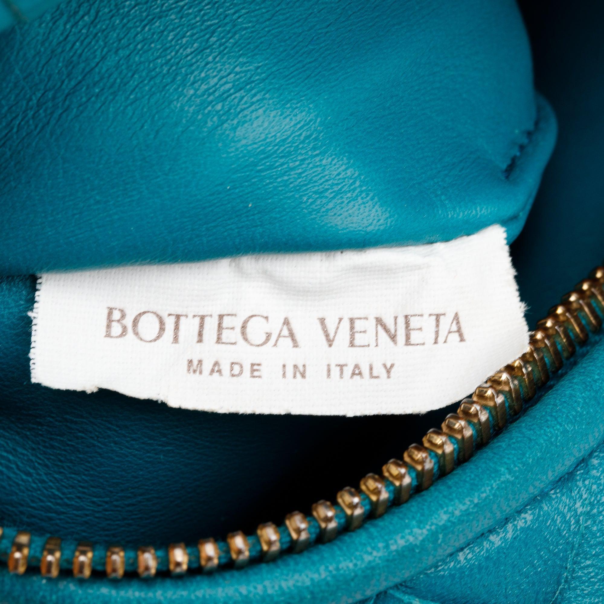 Bottega Veneta Turquoise Intrecciato Leather Mini Jodie Bag