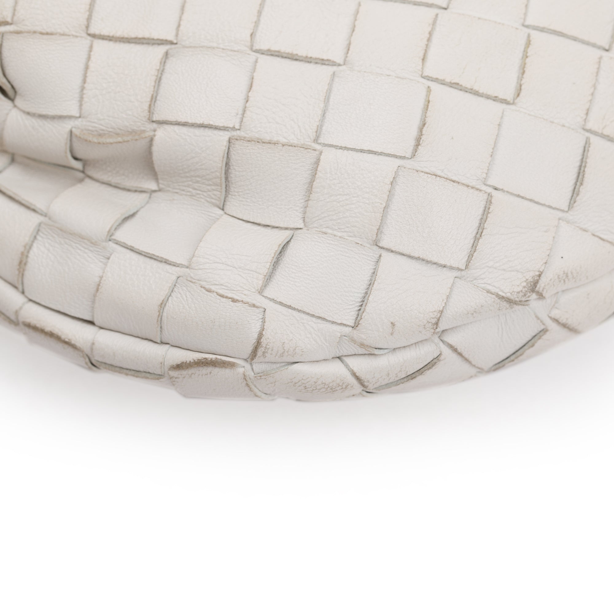 Bottega Veneta White Intrecciato Leather Mini Jodie Bag