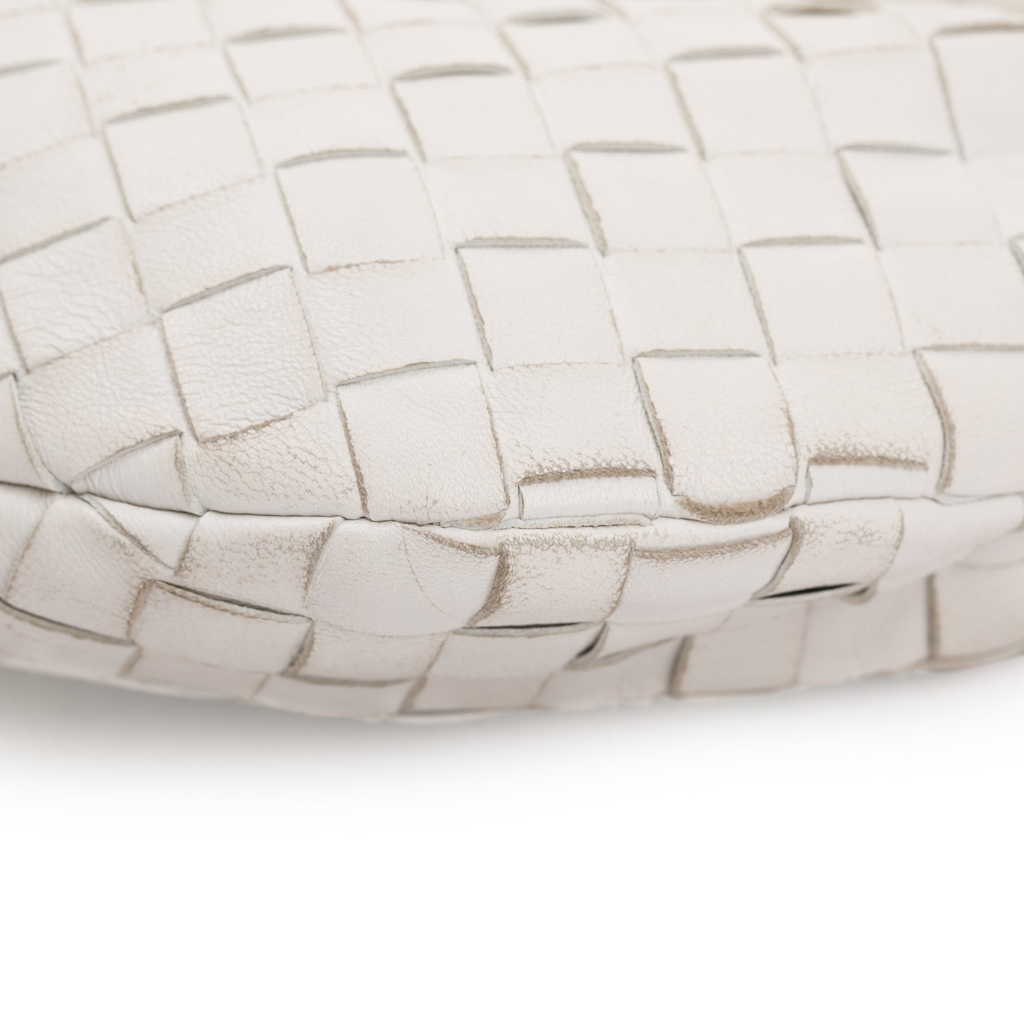 Bottega Veneta White Intrecciato Leather Mini Jodie Bag