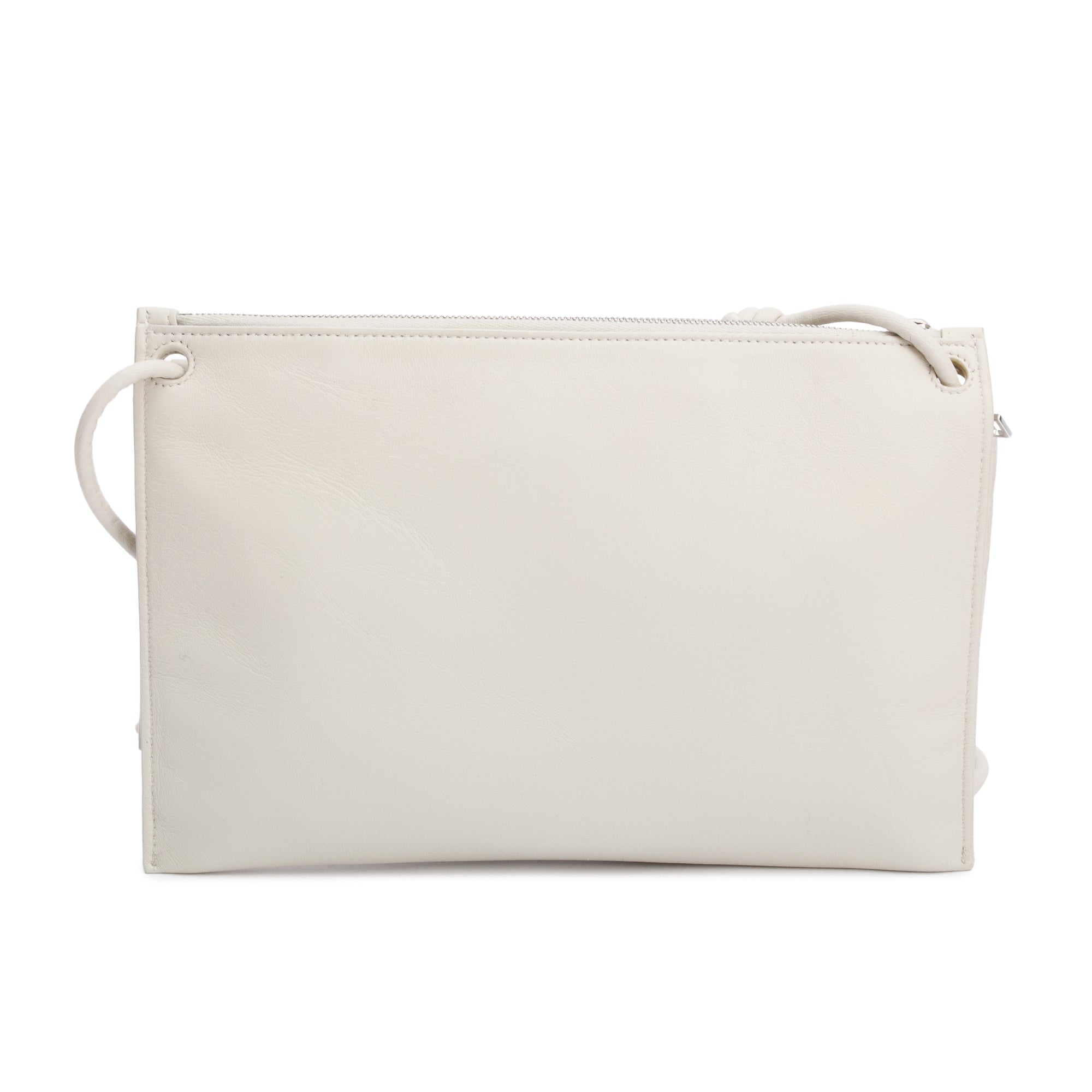 Bottega Veneta White Intrecciato Nappa Leather Double Pouch Crossbody Bag