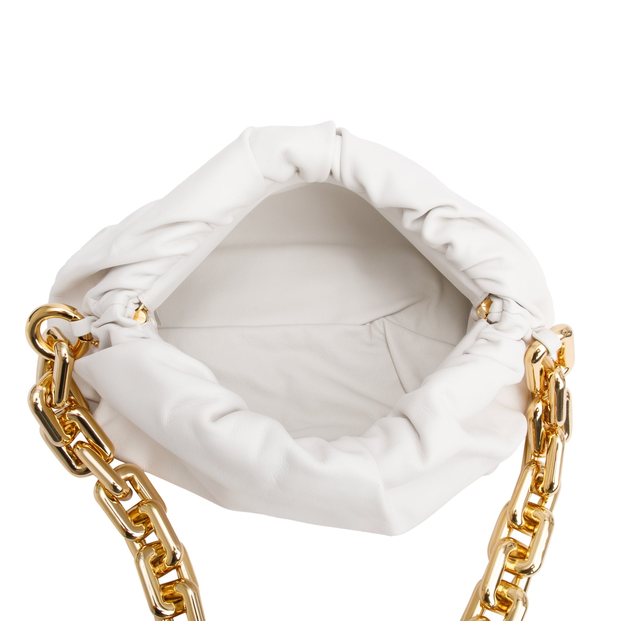 Bottega Veneta White Nappa Leather The Chain Pouch