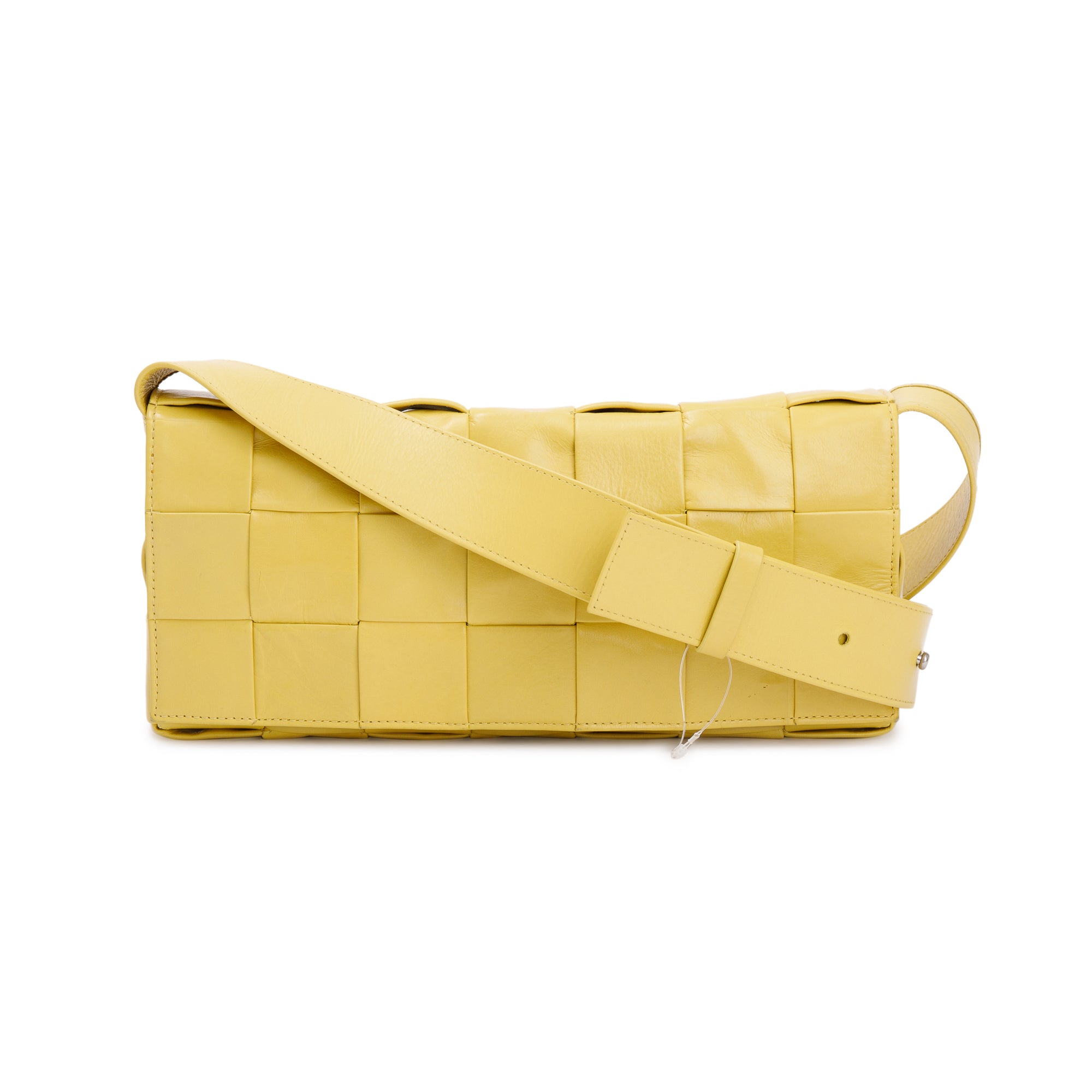 Bottega Veneta Yellow Paper Intrecciato Cassette Bag w/ Zip Pouch