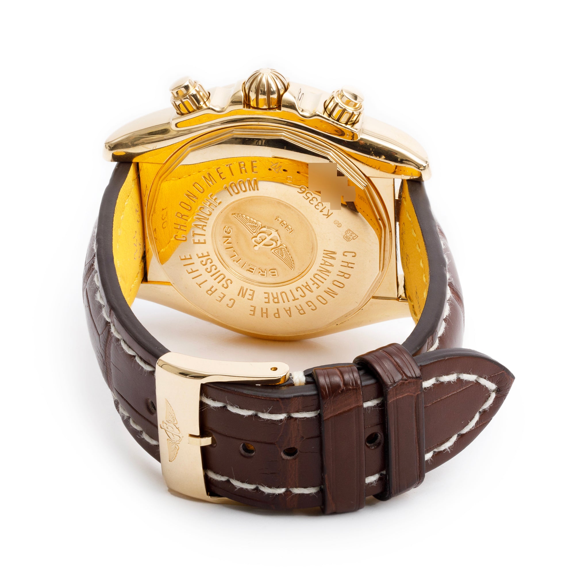 Breitling 18k Yellow Gold Chronomat Evolution 44 MM Automatic Chronograph Watch White Dial K13356