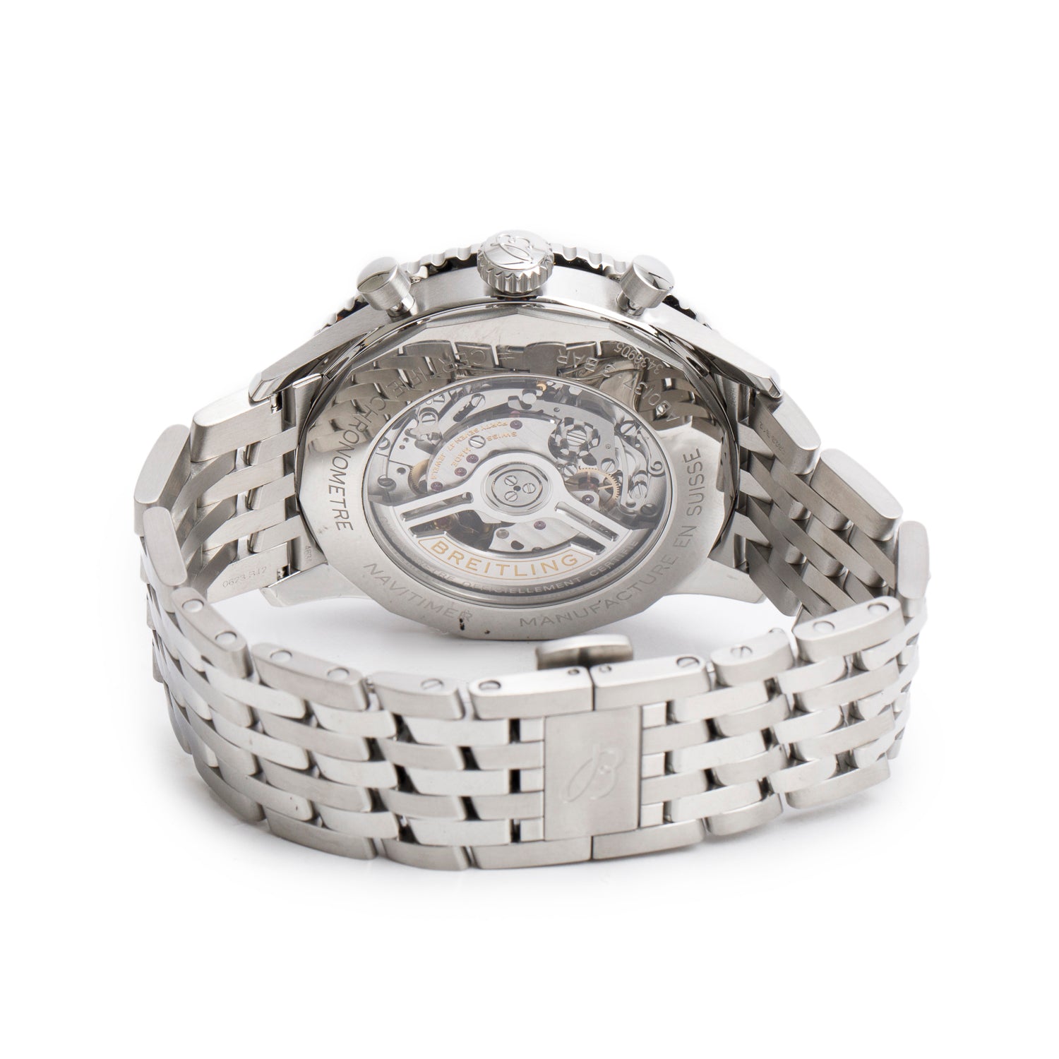 Breitling Stainless Steel Navitimer B01 46 MM Automatic Chronograph Watch Black Dial AB0137 w/ Box, Papers & Extra Strap