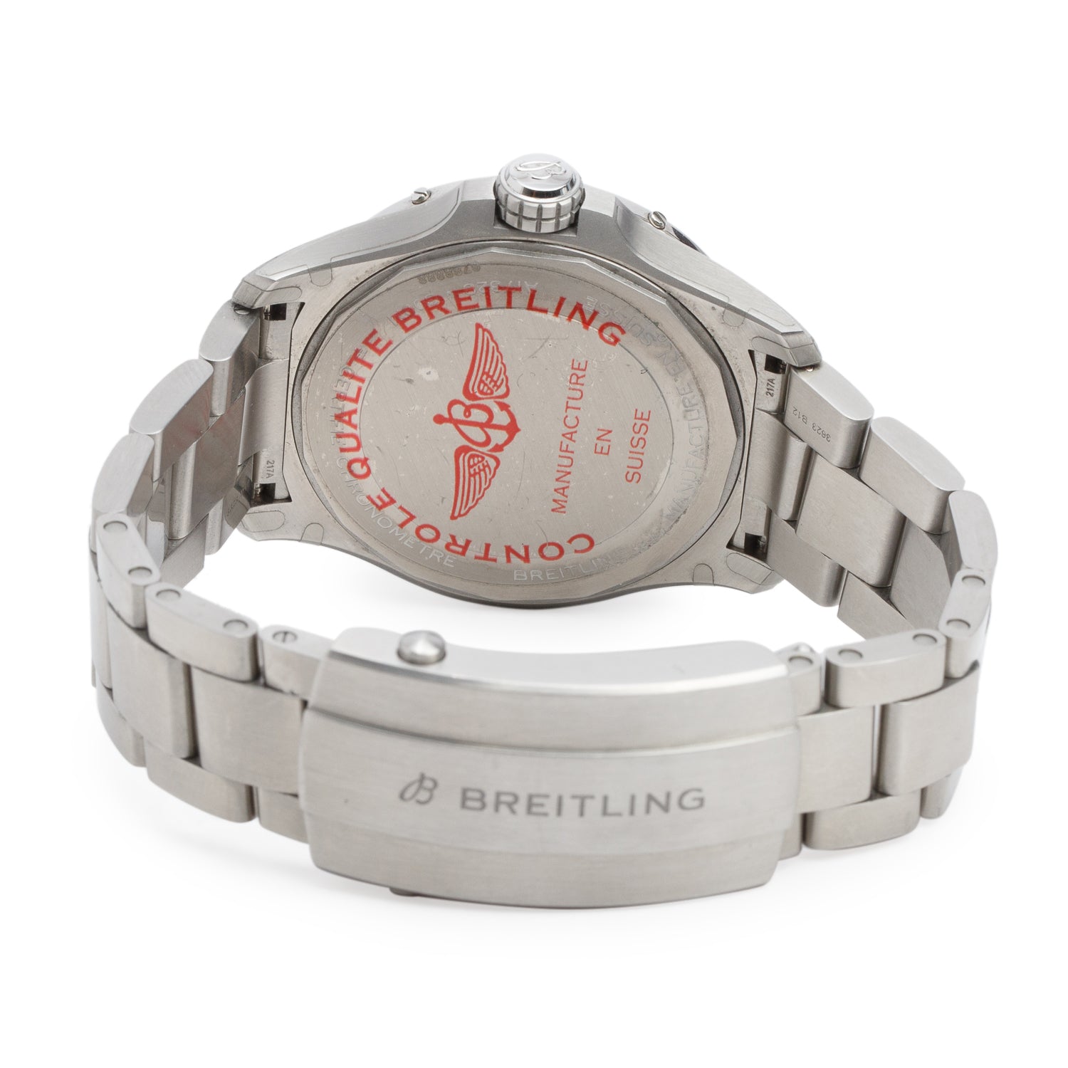 Breitling Stainless Steel Avenger 42 MM Automatic Watch Green Dial A17328 w/ Papers