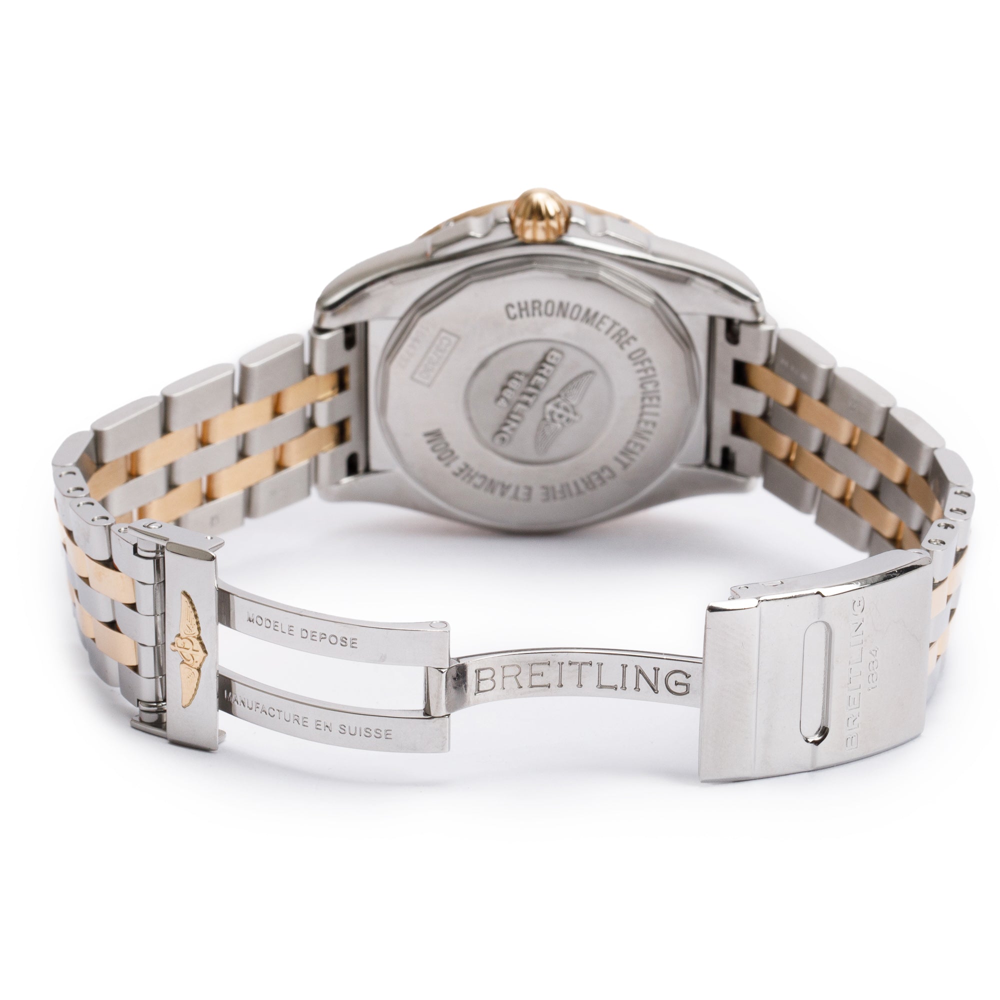 Breitling Stainless Steel & 18k Rose Gold Galactic 36 MM Automatic Watch C37330 w/ Box & Papers