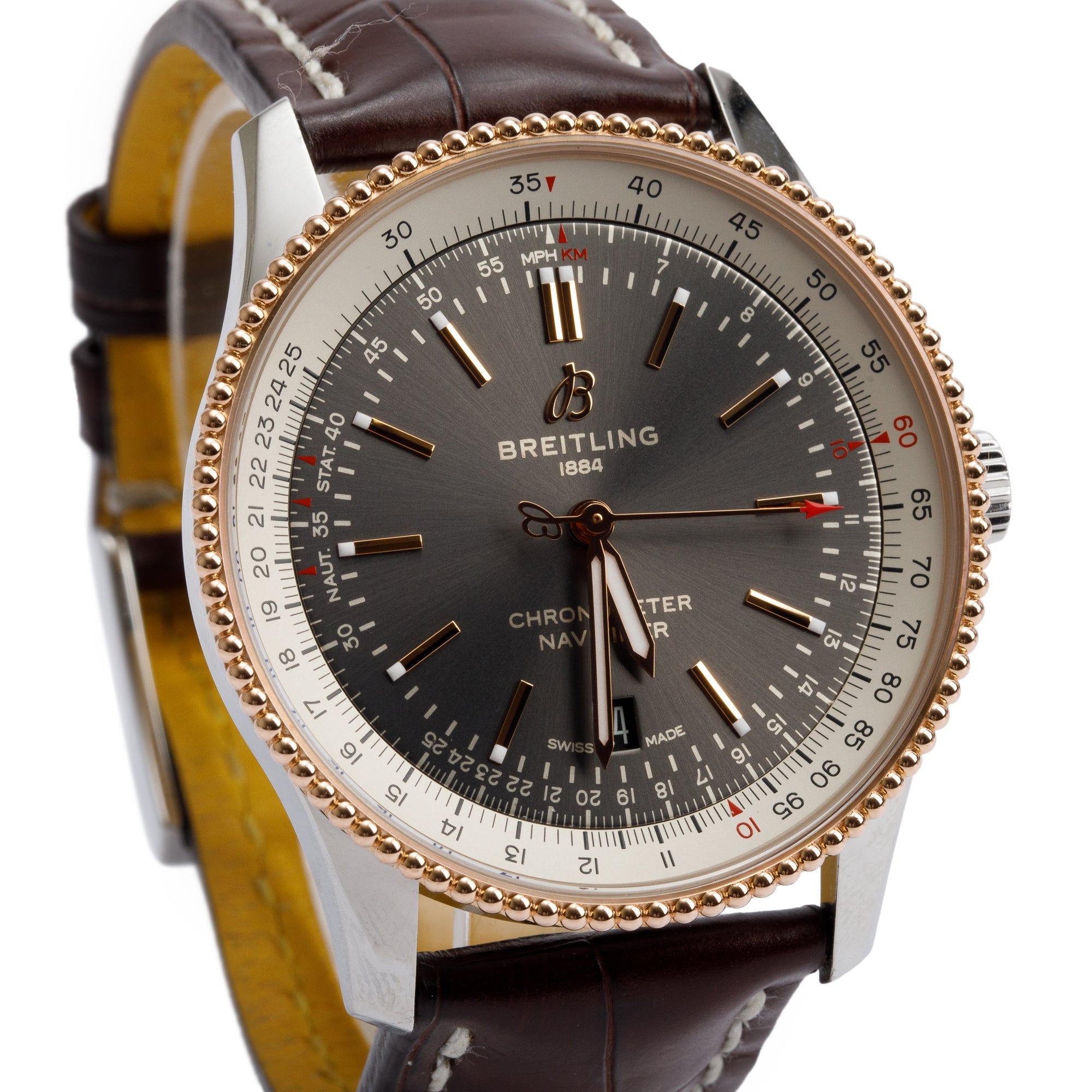 Breitling Stainless Steel & 18k Rose Gold Navitimer 41 MM Automatic Watch U17326