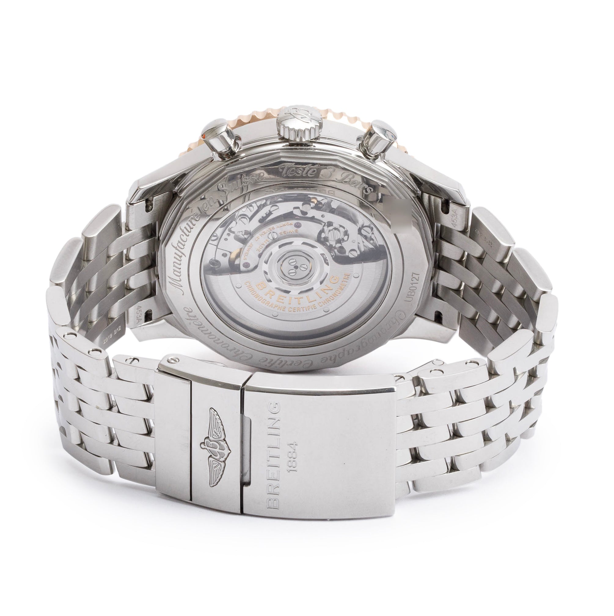 Breitling Stainless Steel & 18k Rose Gold Navitimer B01 Chronograph 46 MM Automatic Watch UB0127 w/ Box & Papers