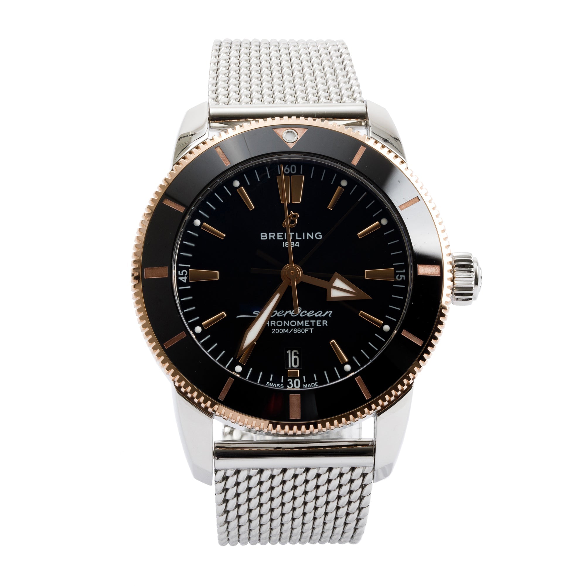 Breitling Stainless Steel & 18k Rose Gold Superocean Heritage II 44 MM B20 Automatic Watch w/ Case